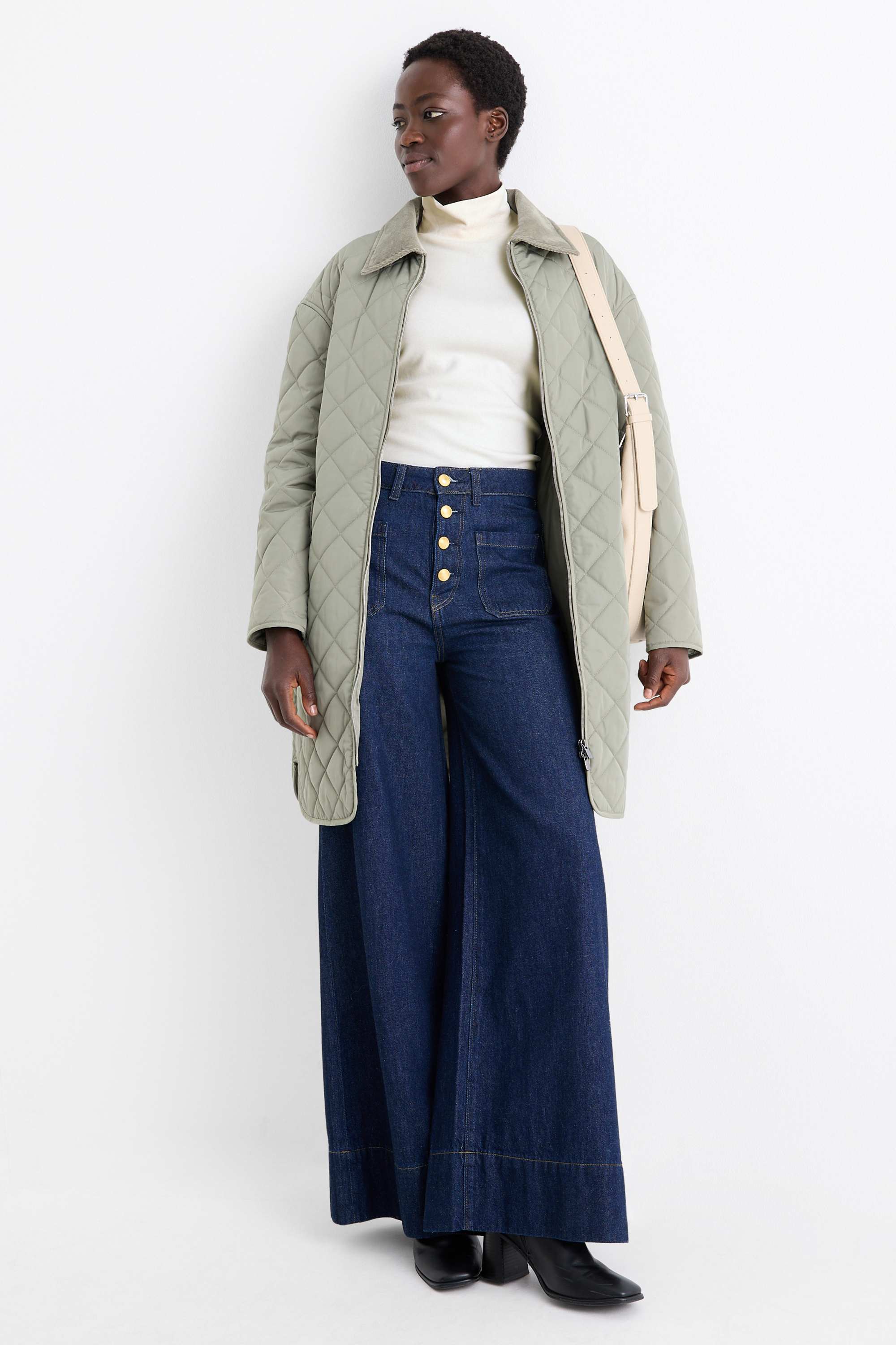 Turtleneck top cremewhite