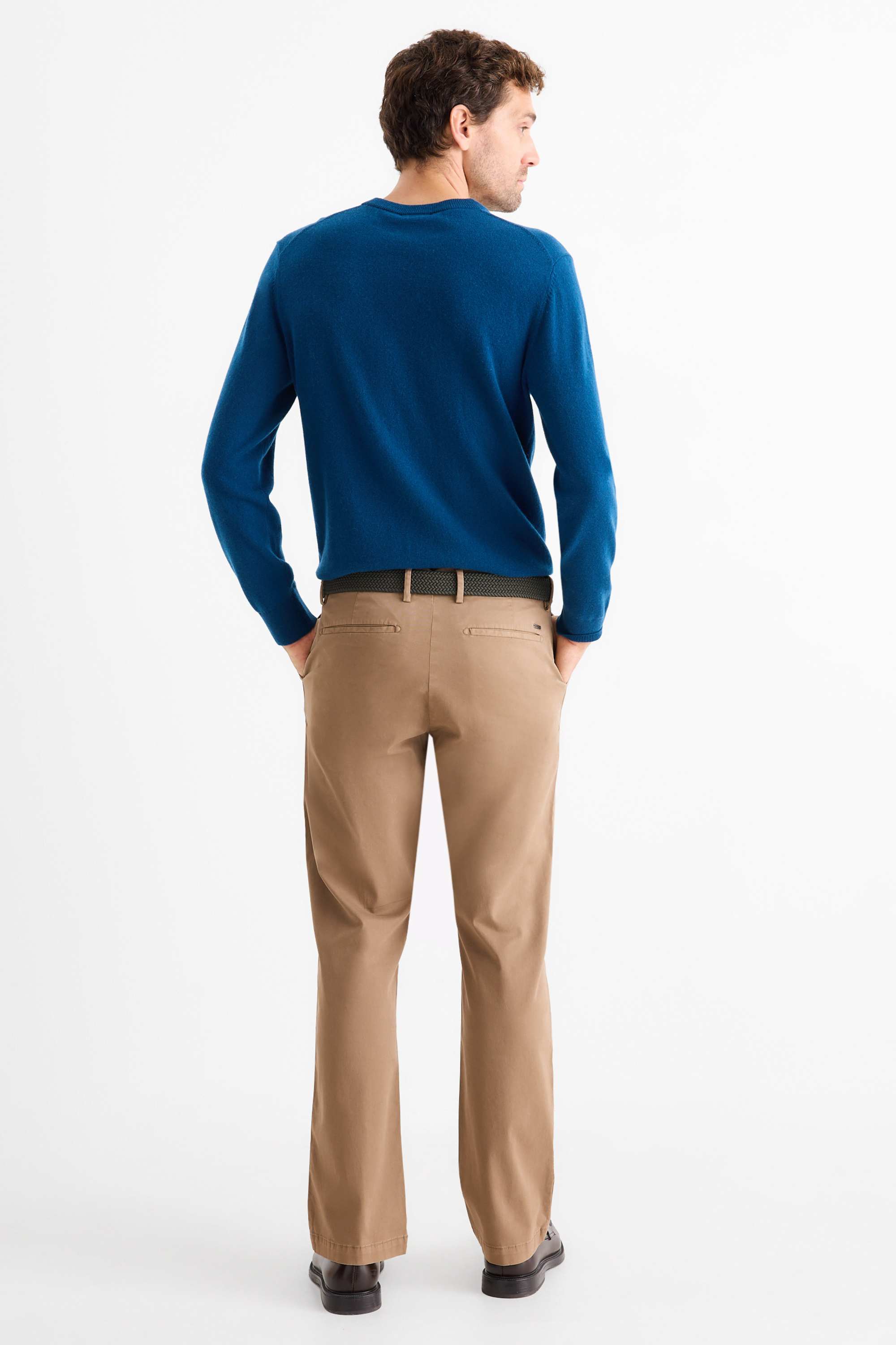 Chinos with belt - regular fit beige