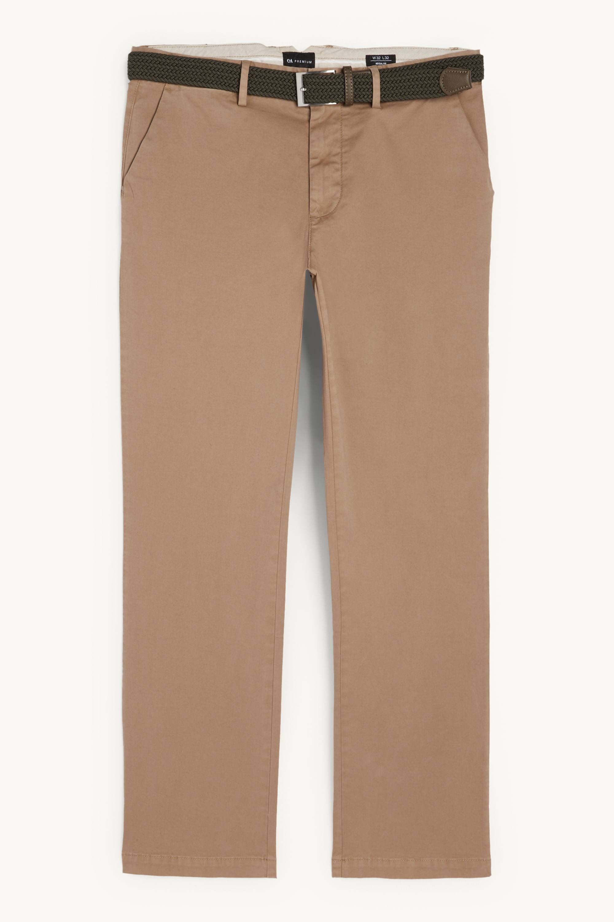 Chinos with belt - regular fit beige