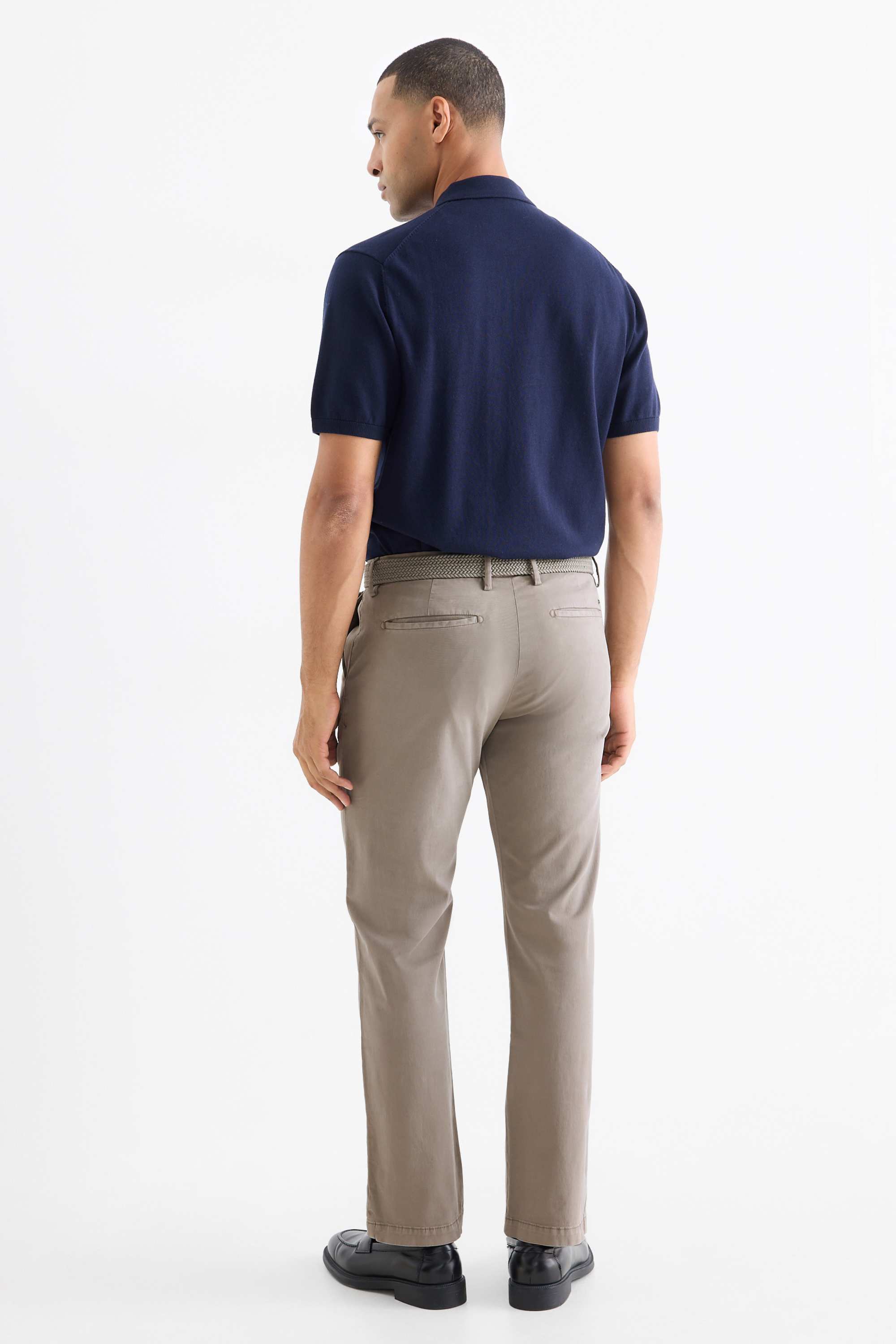 Chinos with belt - regular fit gray