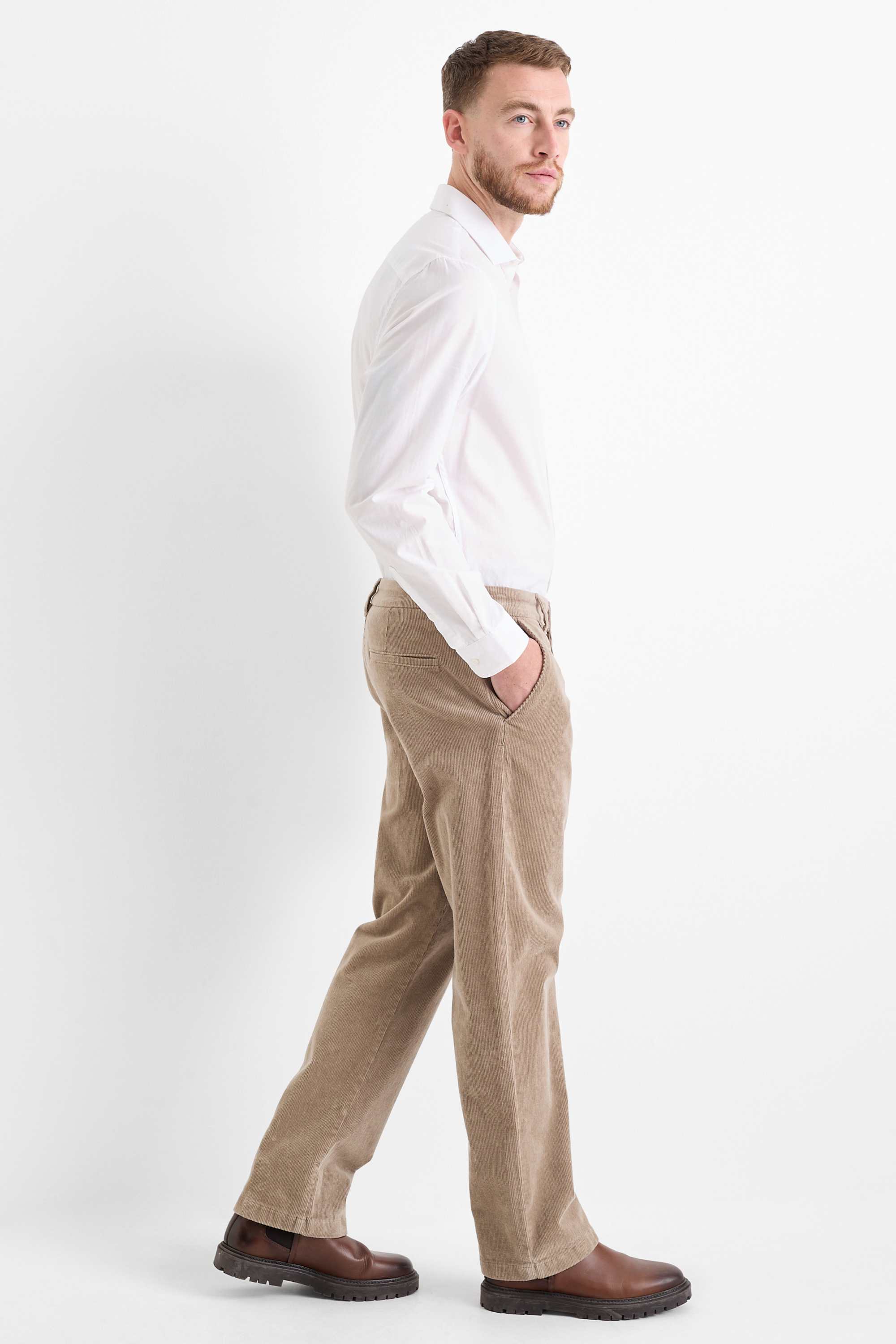 Corduroy chinos - regular fit beige