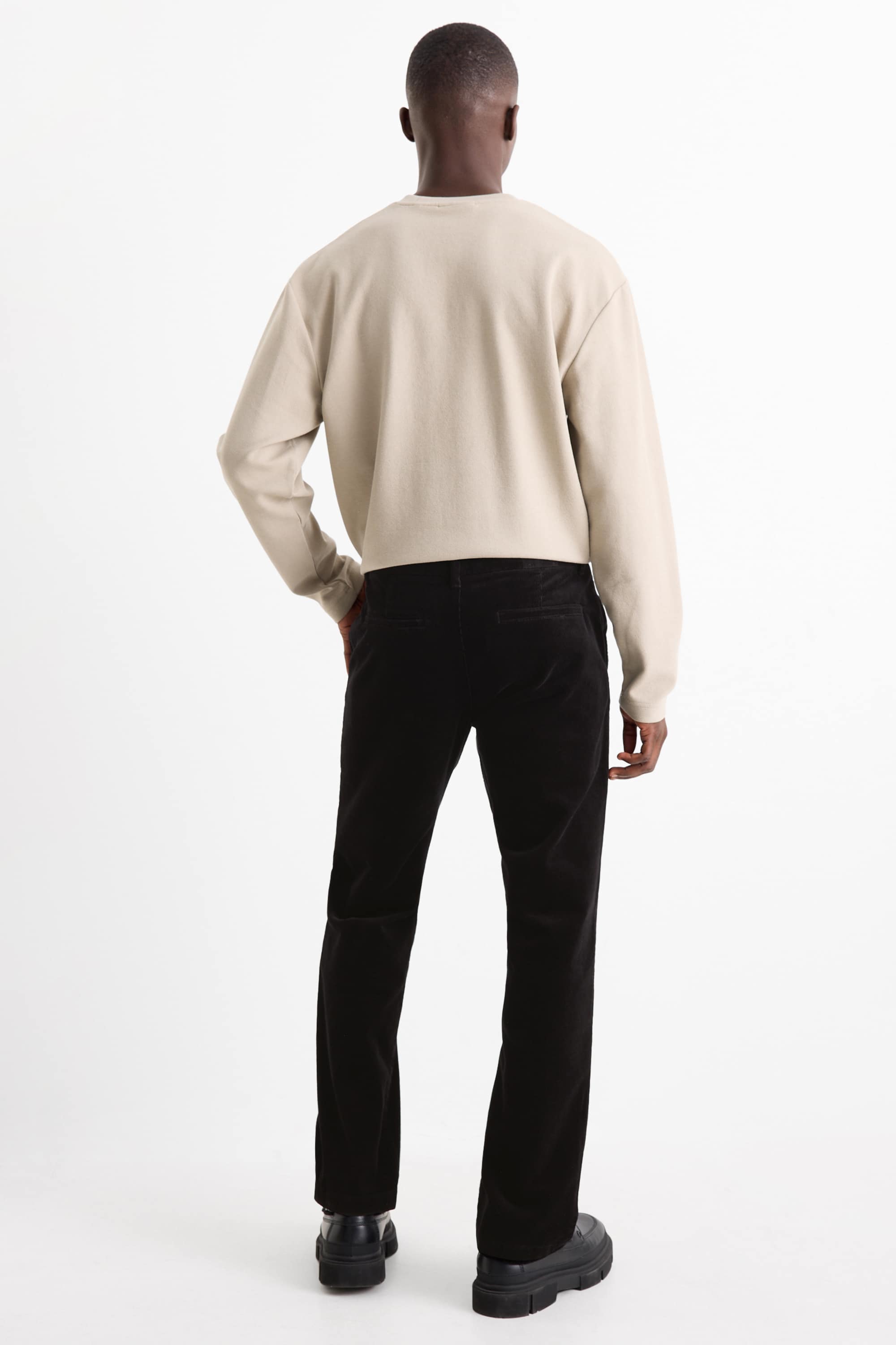 Corduroy chinos - regular fit black