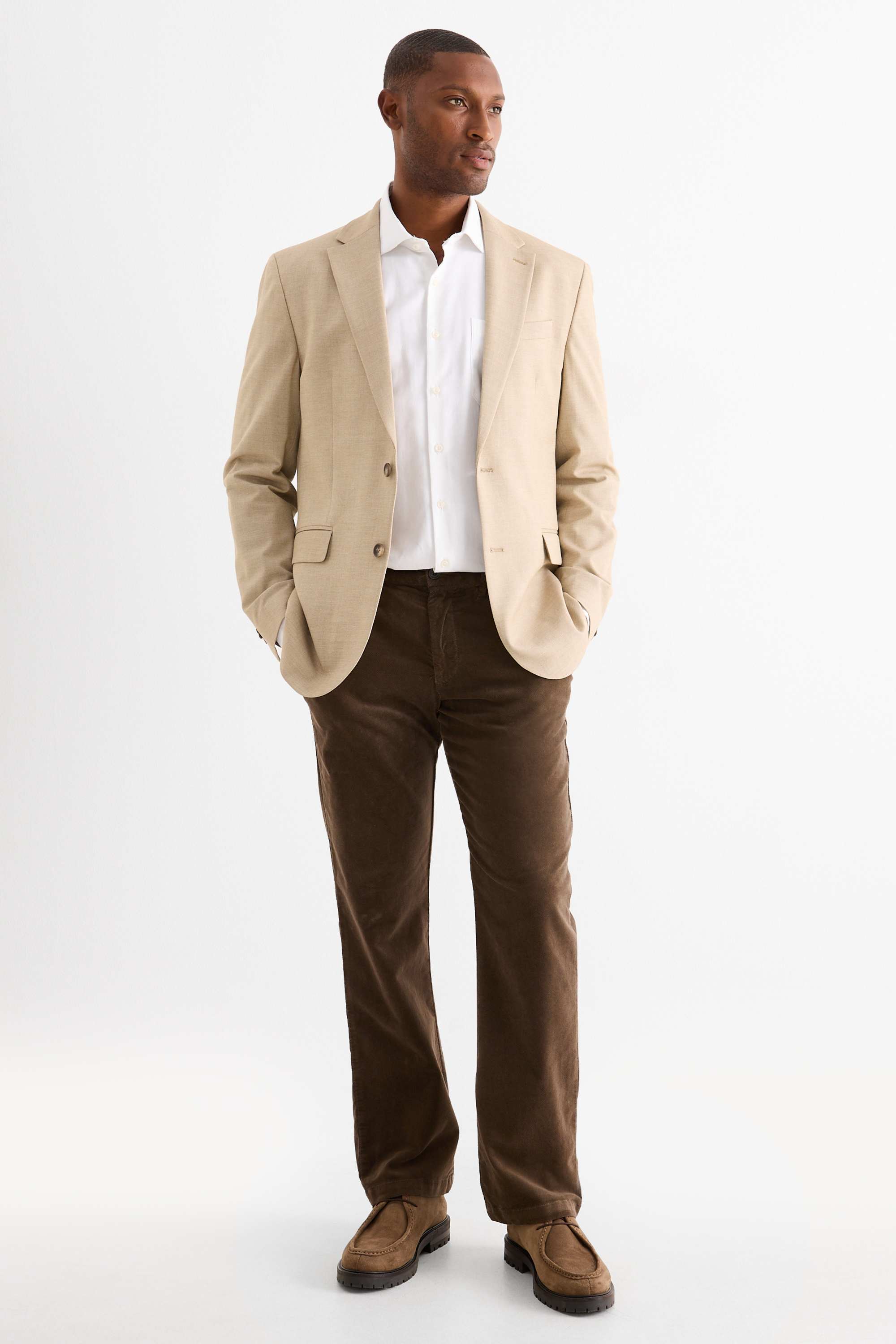 Chinos - regular fit - textured dark brown