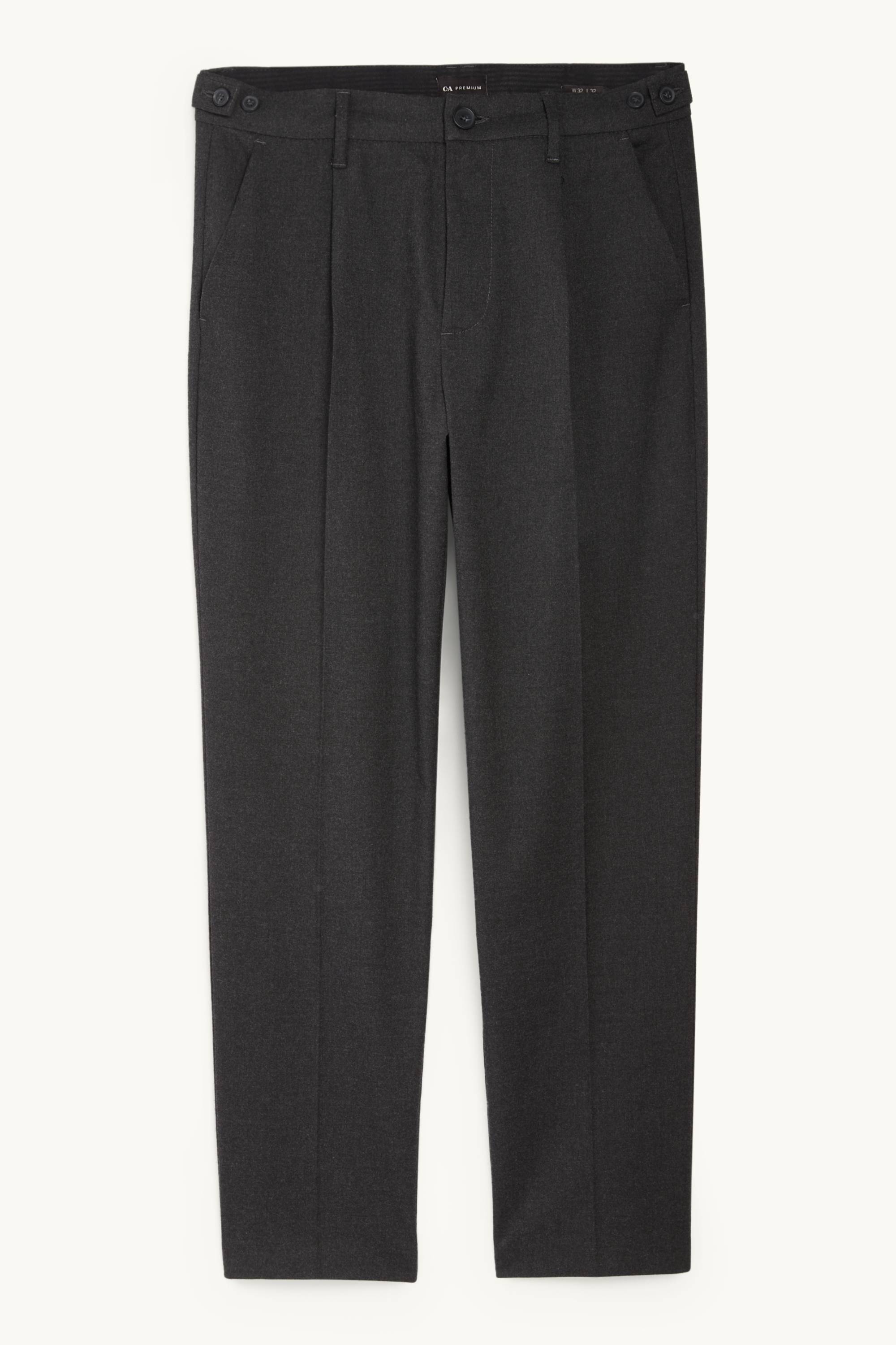 Flannel chinos - tapered fit dark gray