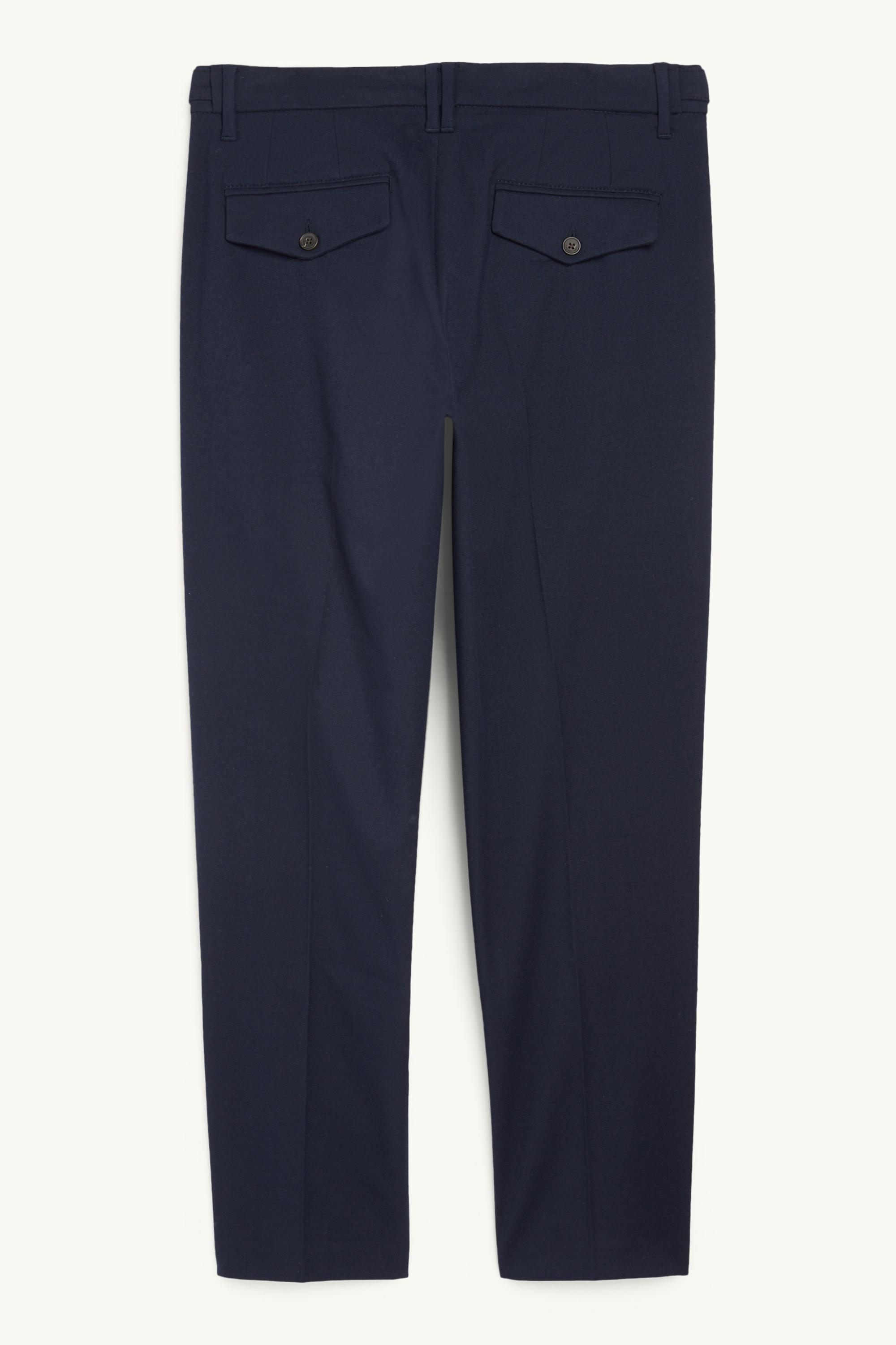 Flannel chinos - tapered fit dark blue