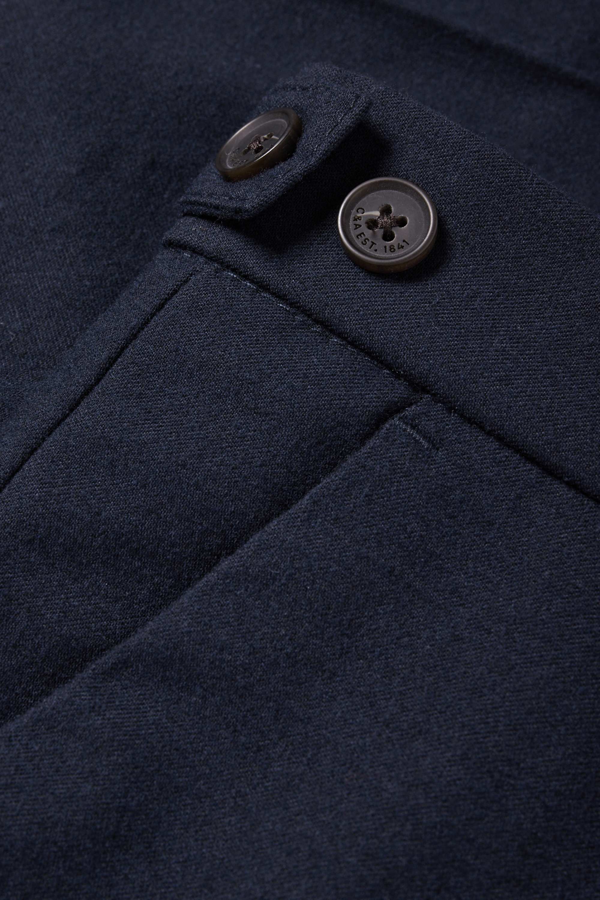 Flannel chinos - tapered fit dark blue