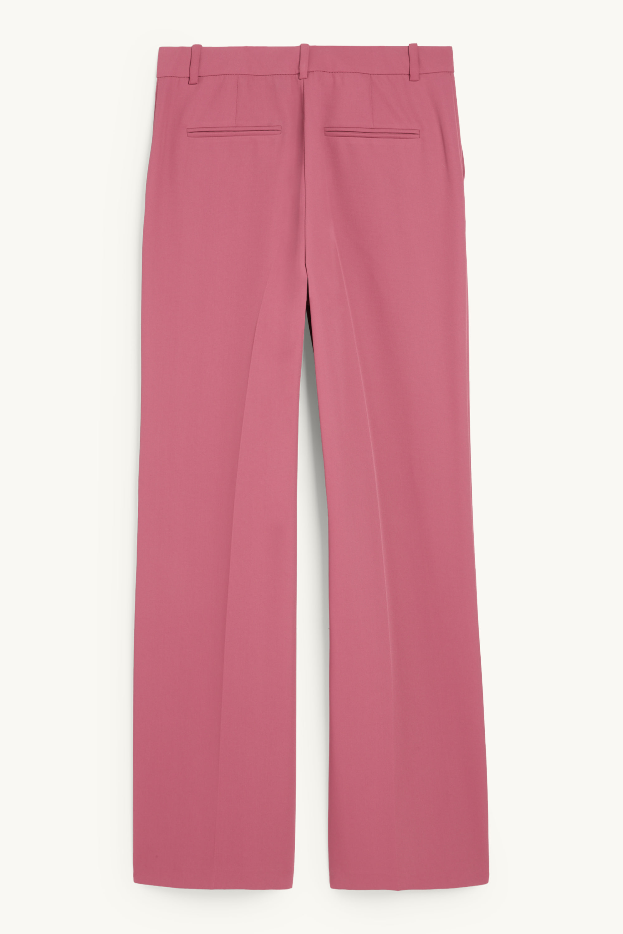 Business trousers - mid-rise waist - wide leg dark rose