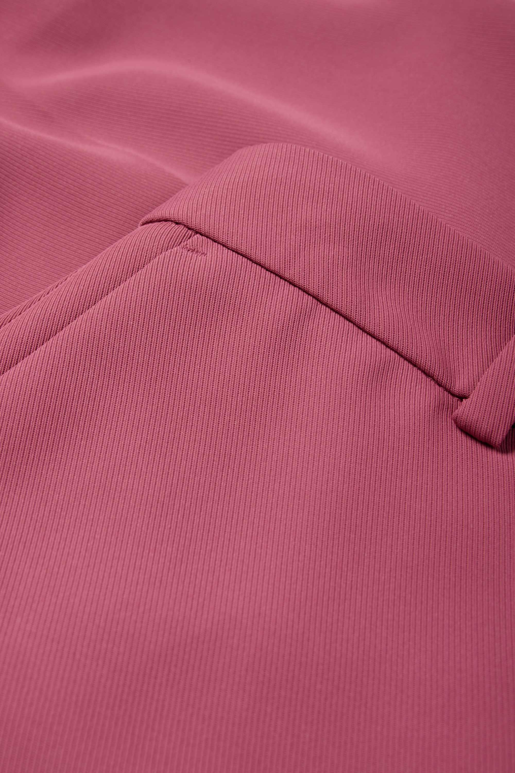 Business trousers - mid-rise waist - wide leg dark rose