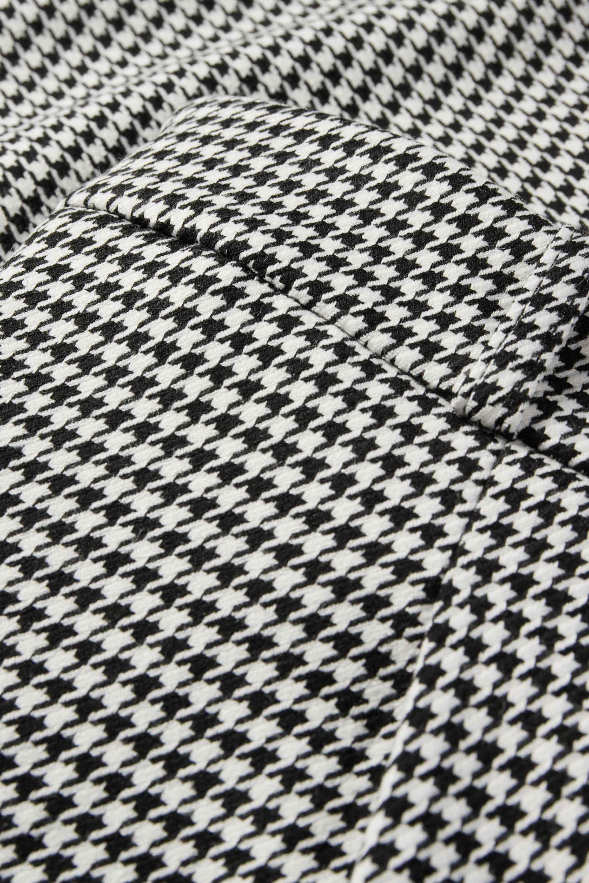 Business trousers - high waist - loose fit - check black / white