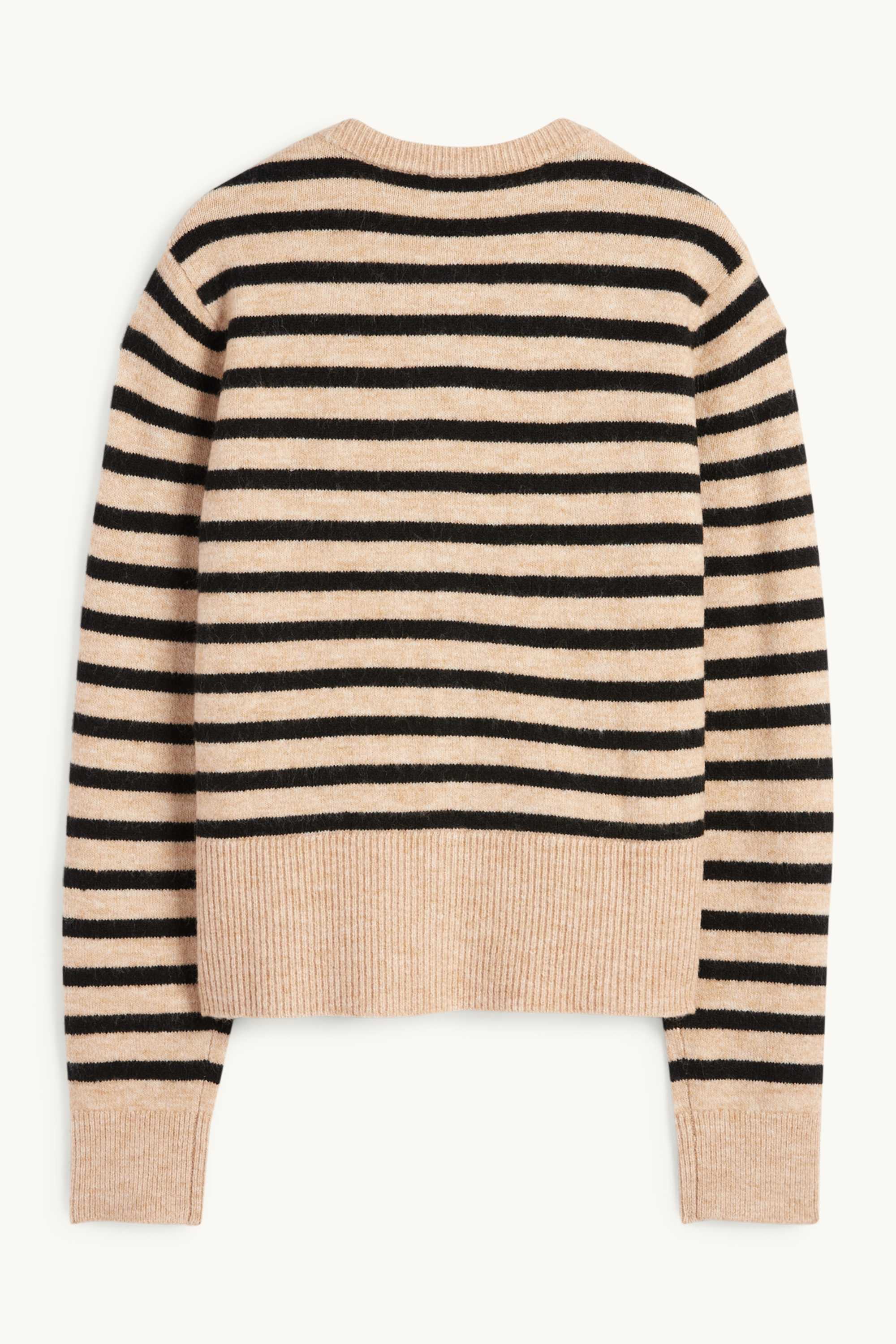 Cardigan - striped black / beige