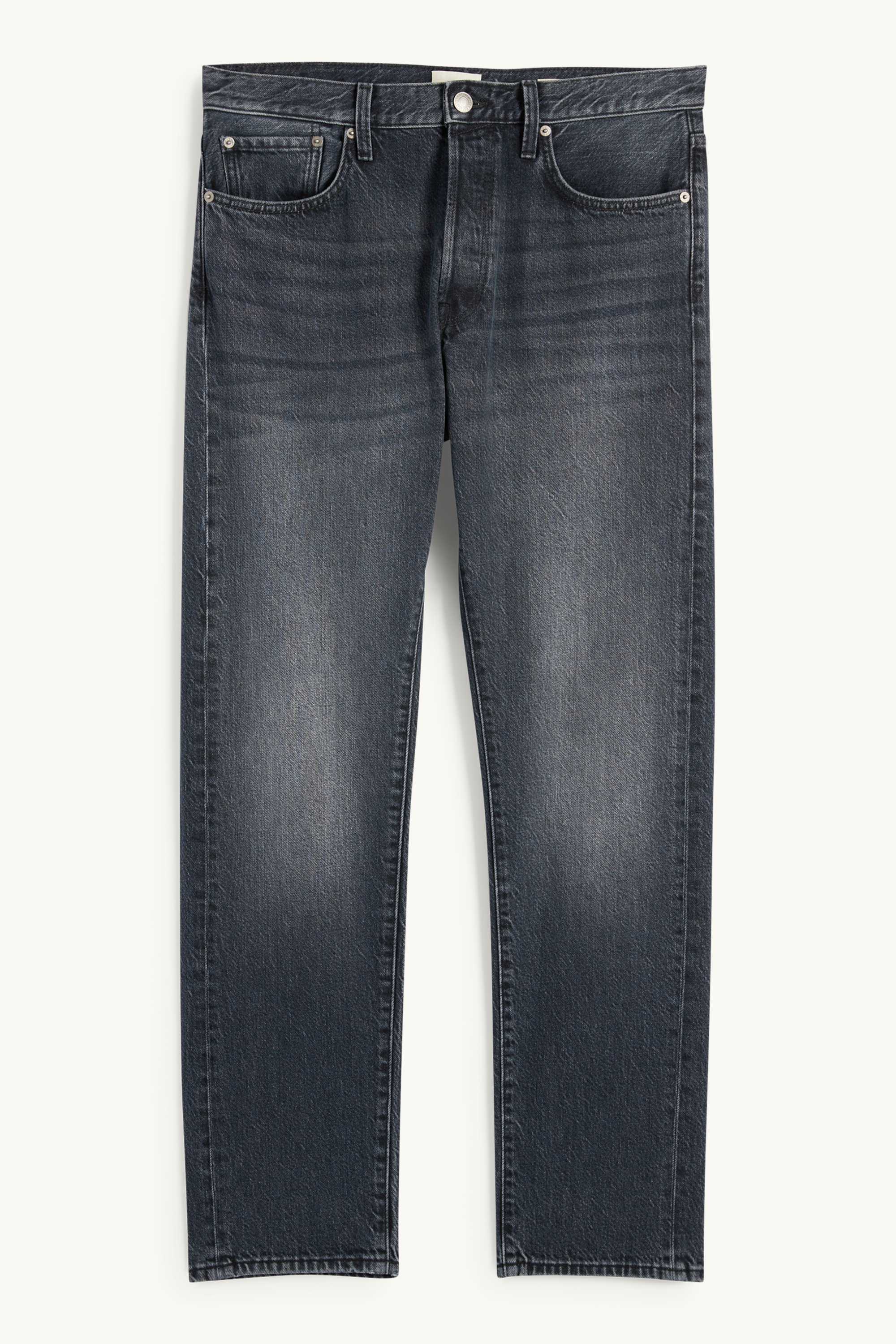 Regular jeans with button fly denim-dark blue
