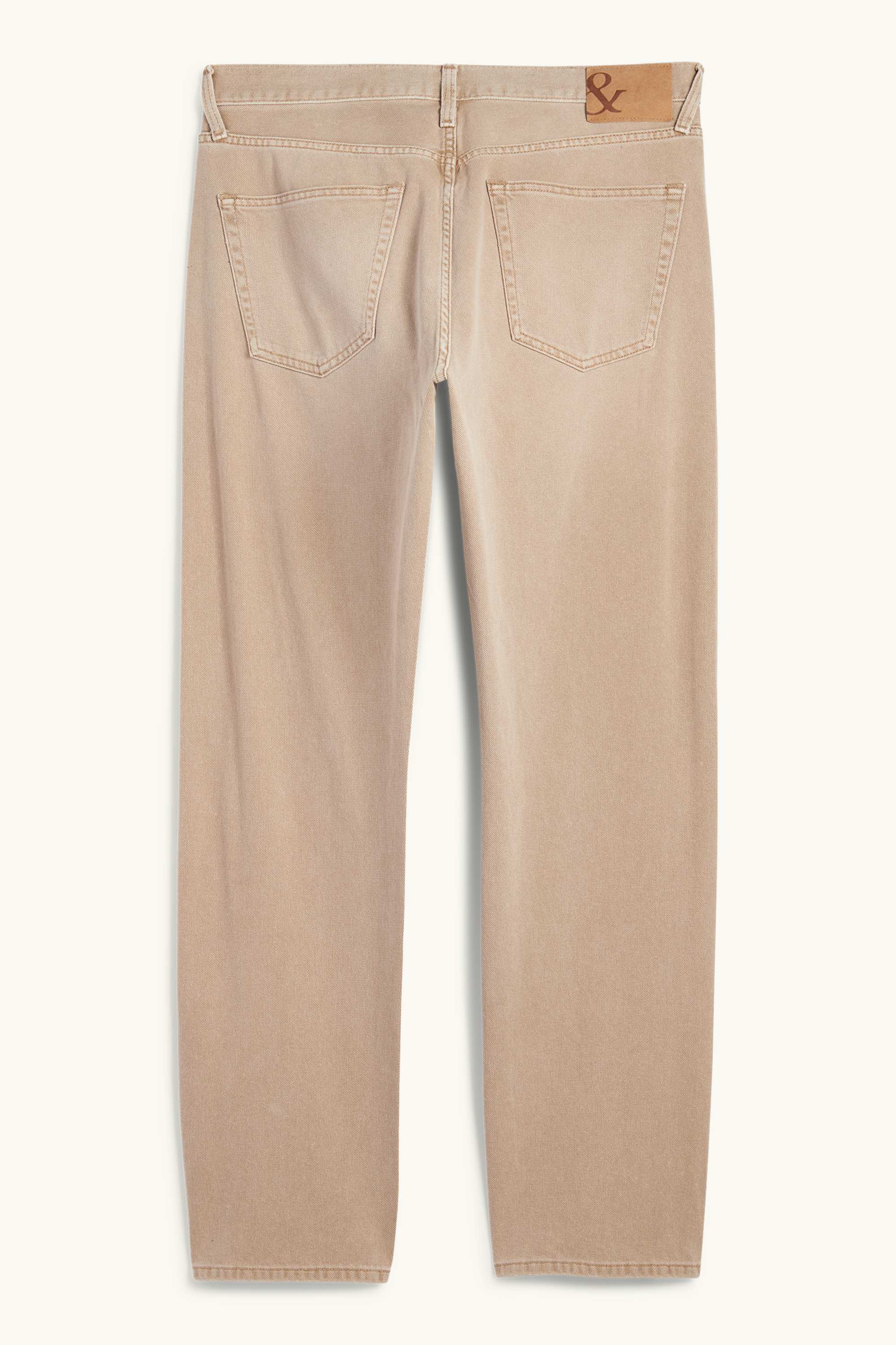 Regular jeans with button fly light beige