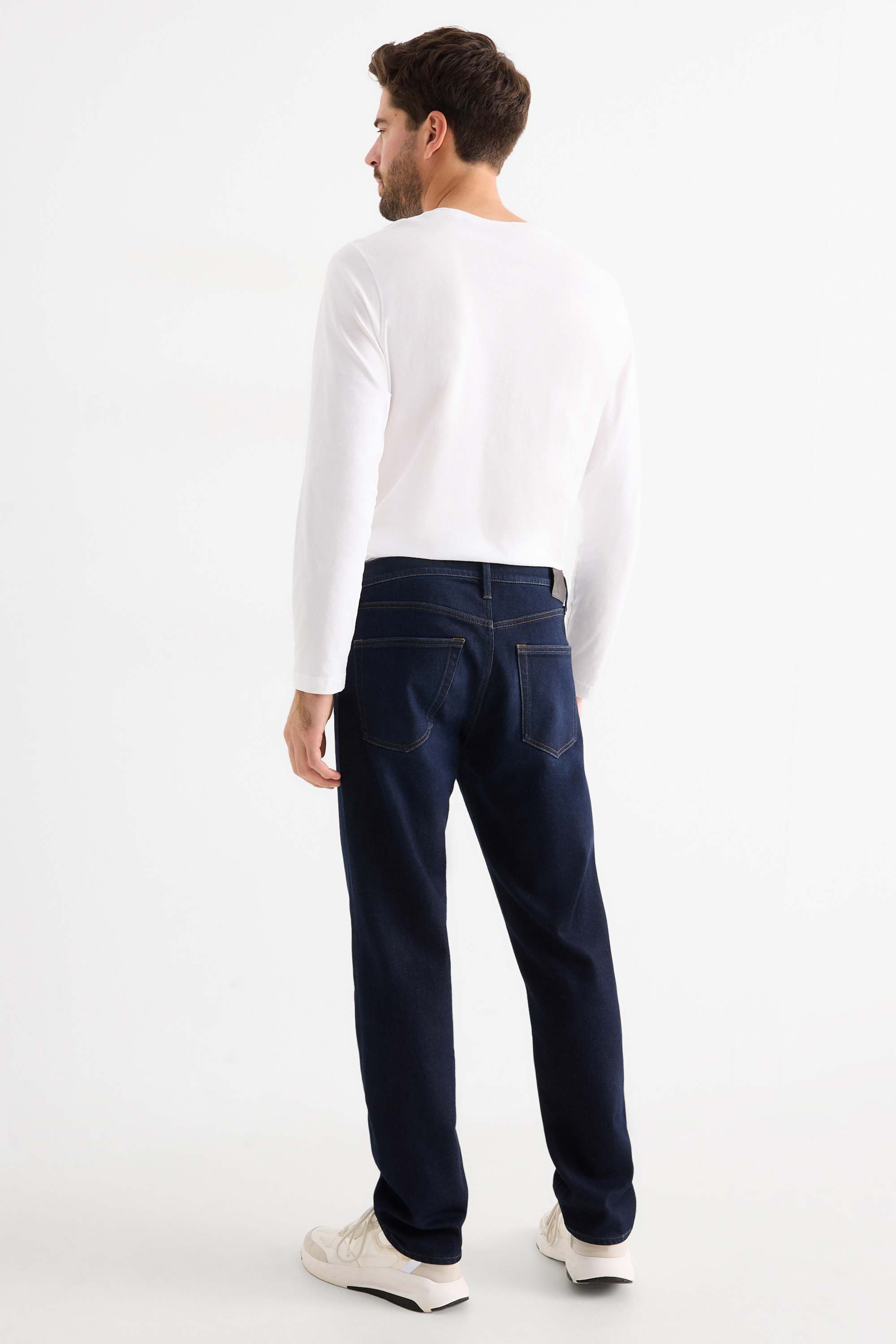 Regular jeans with button fly - thermal jeans - LYCRA® denim-dark blue
