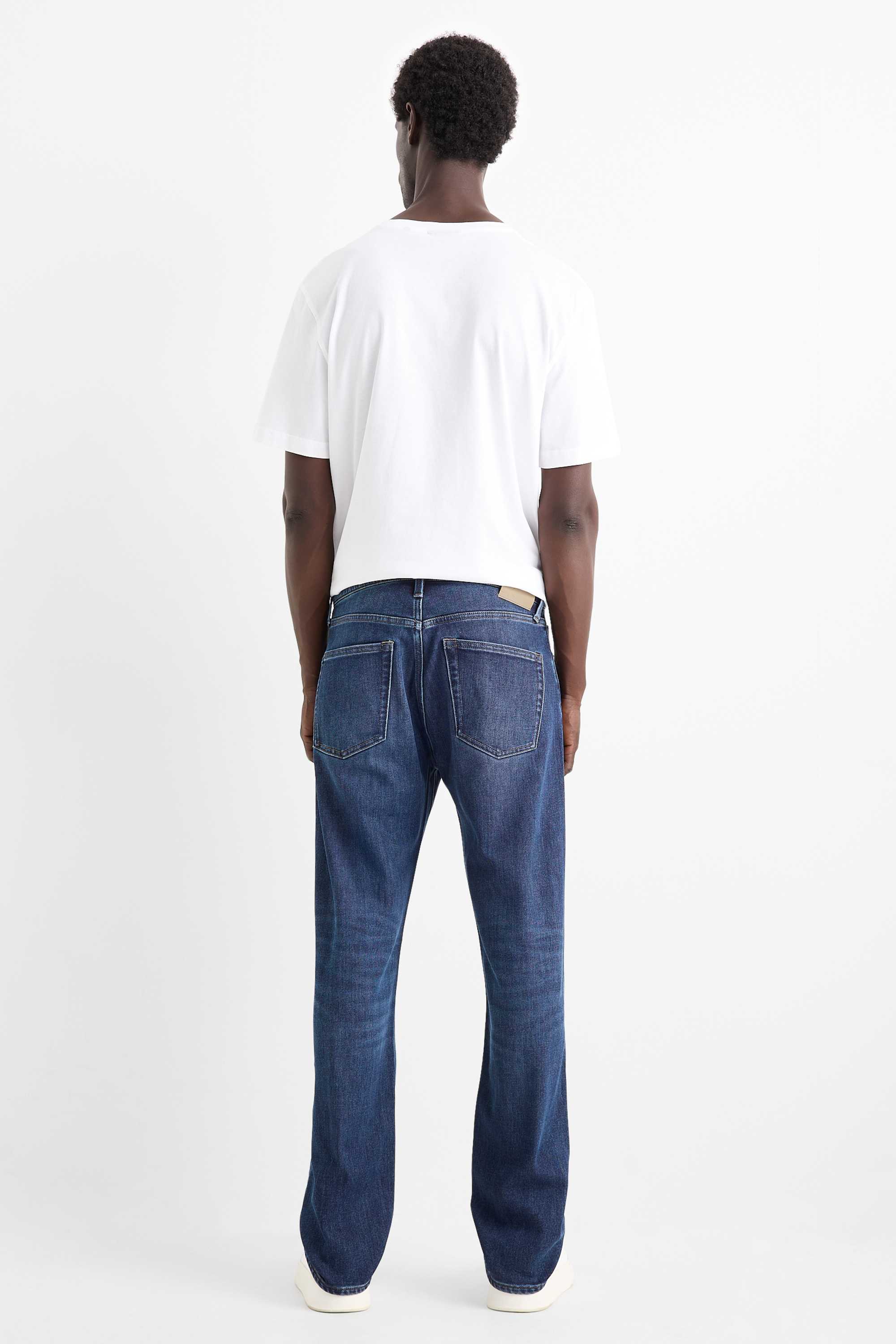 Regular jeans with button fly - thermal jeans - LYCRA® blue denim