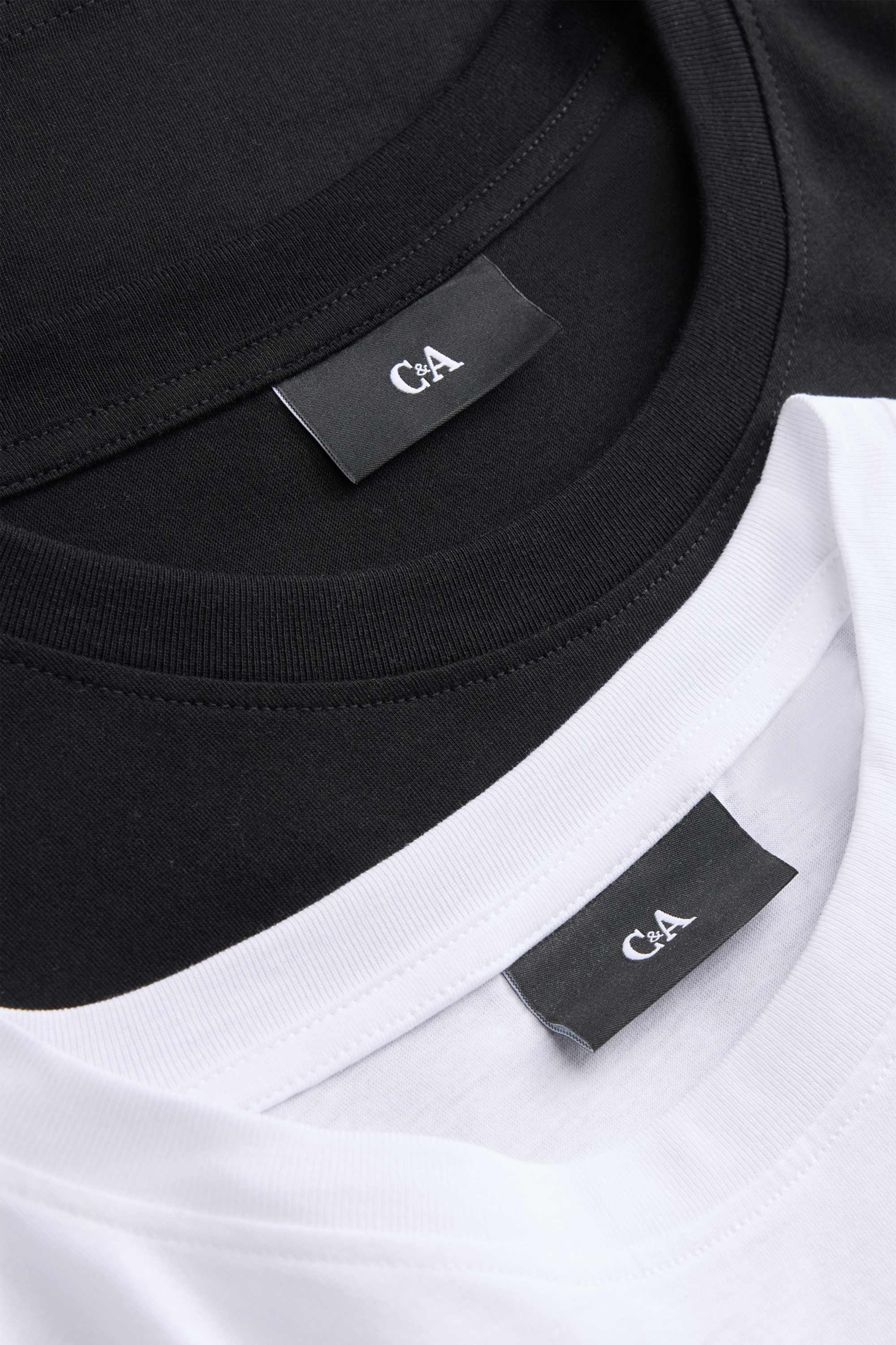Multipack of 5 - T-shirt - regular fit white / black