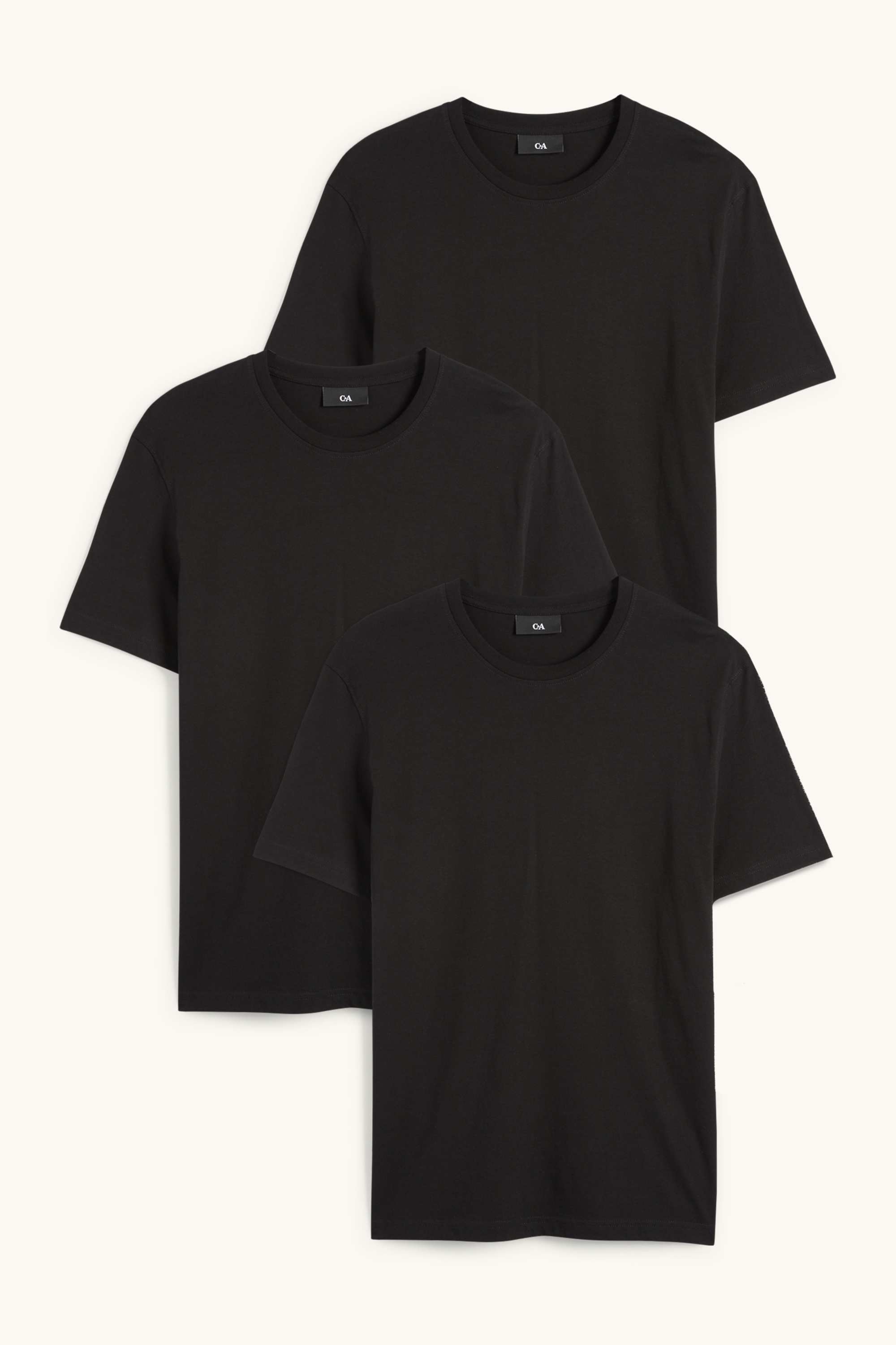 Multipack of 3 - T-shirt - regular fit black