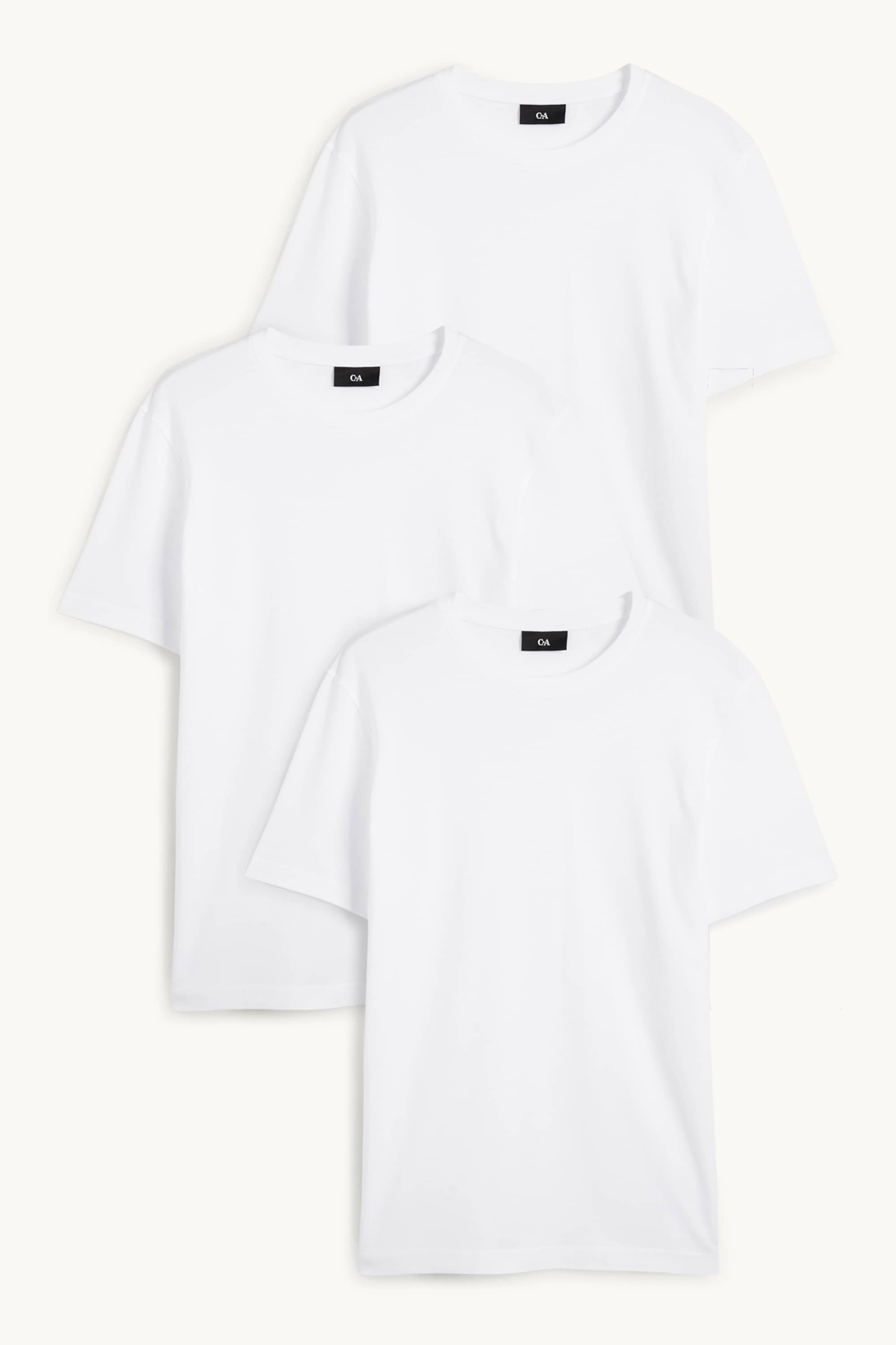 Multipack of 3 - T-shirt - regular fit white