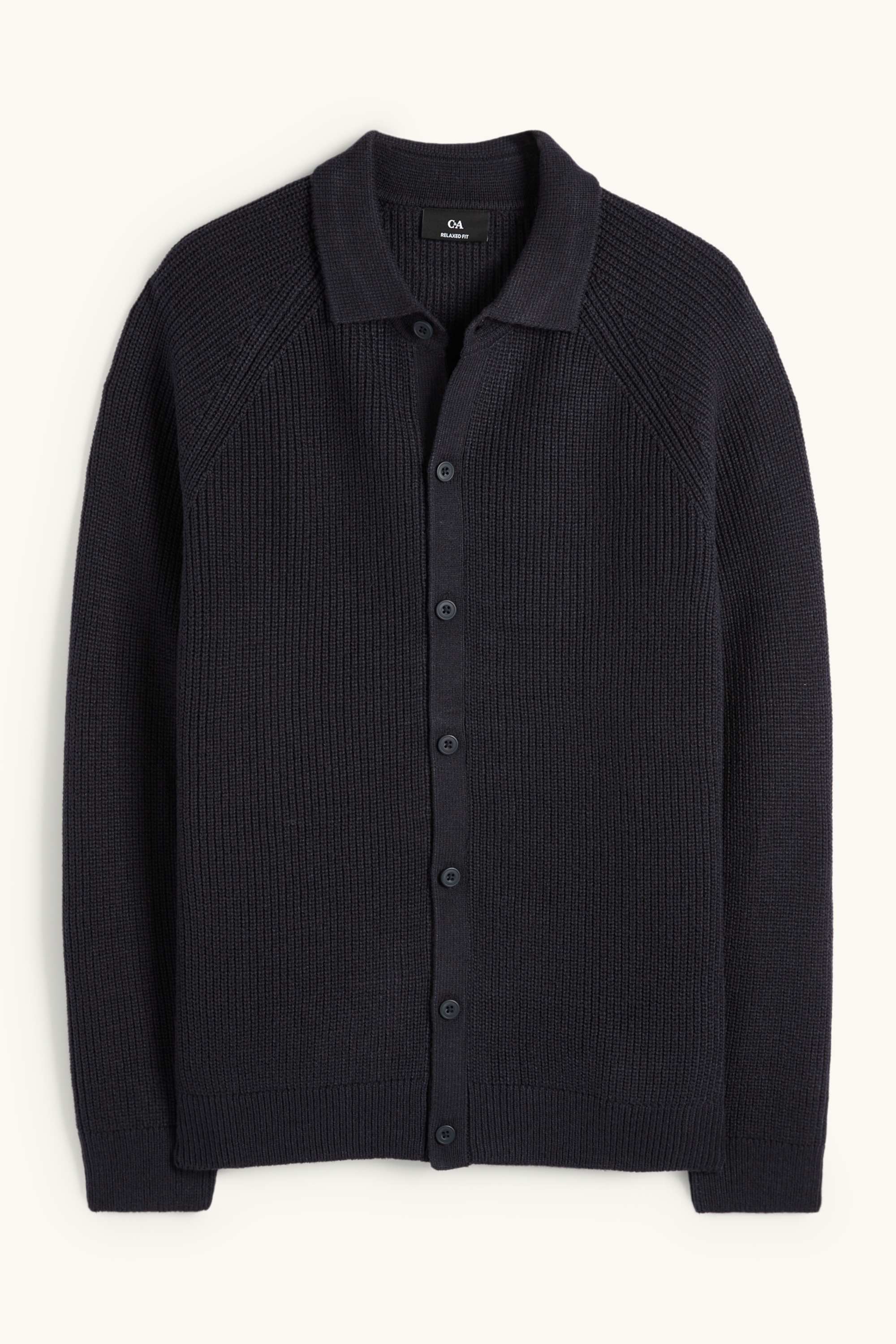 Cardigan - ribbed dark blue
