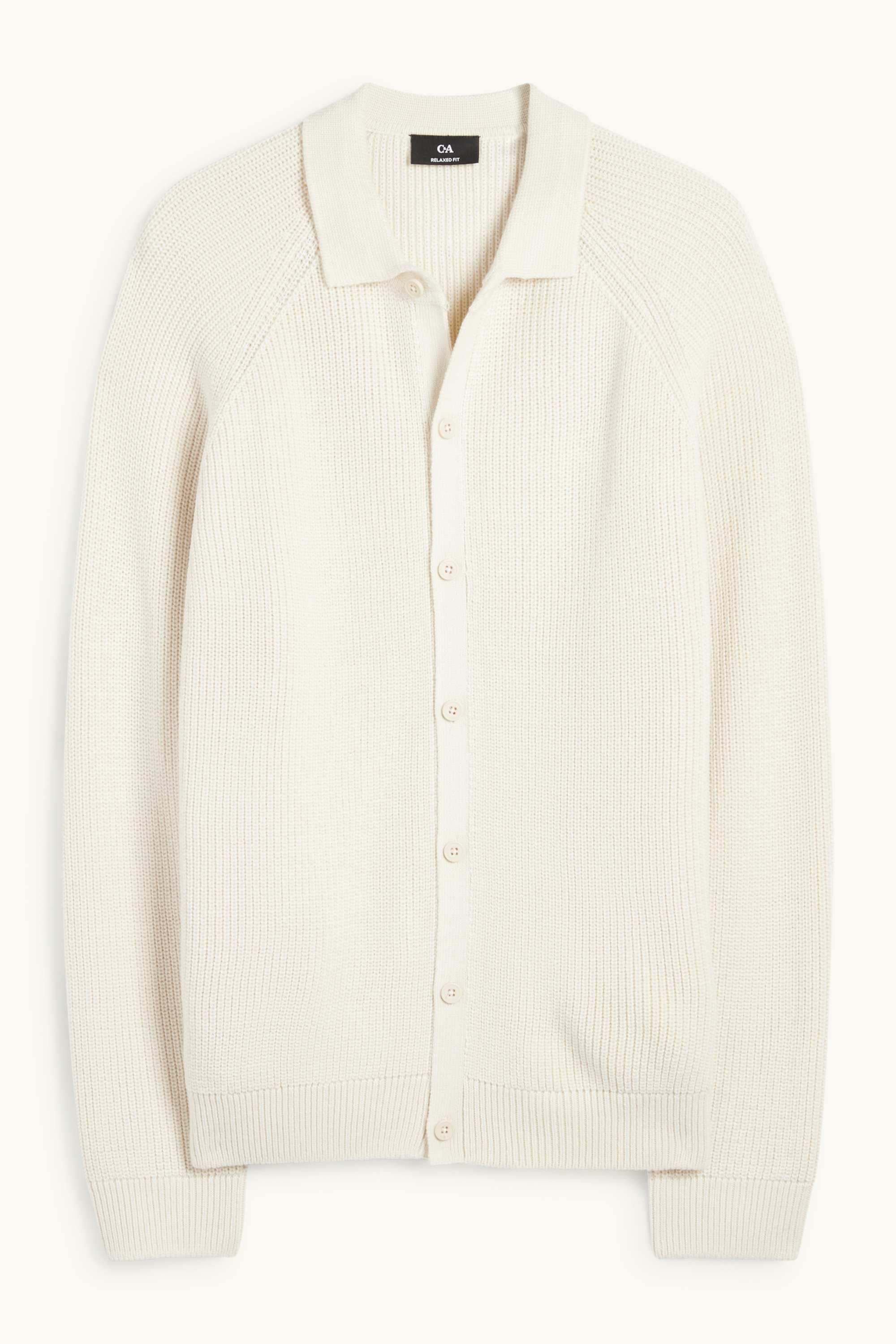 Cardigan - ribbed cremewhite
