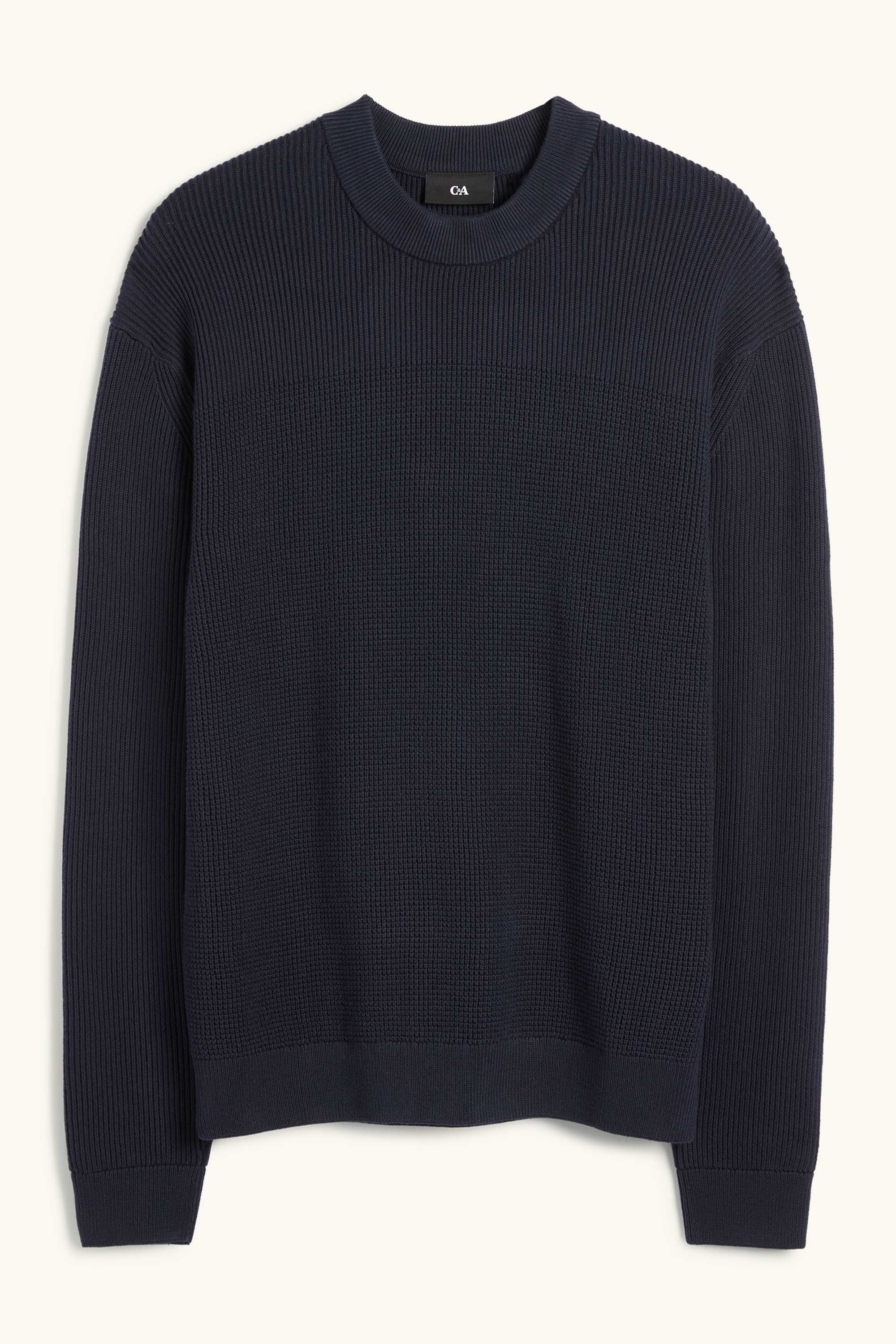 Jumper - textured dark blue