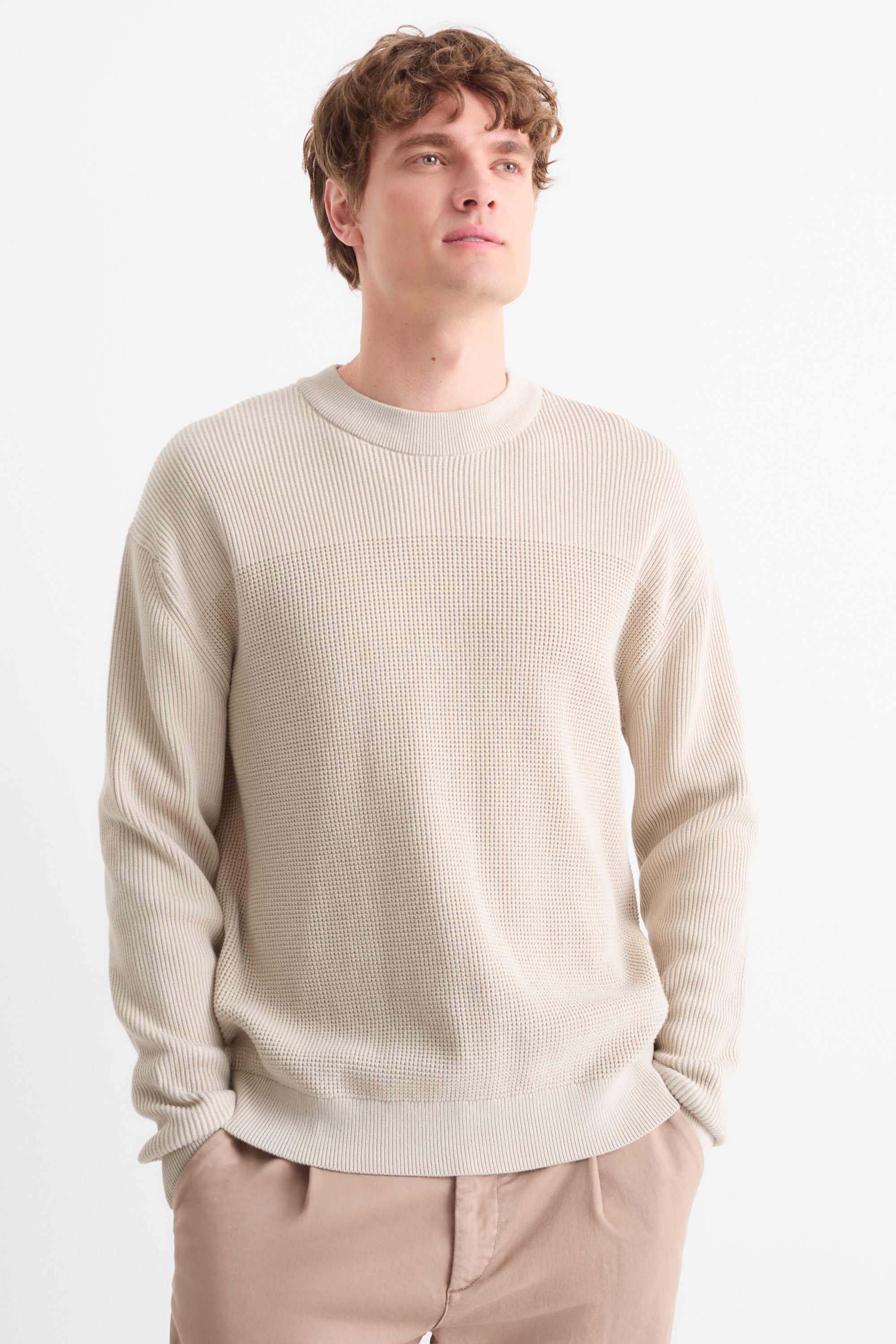 Jumper - textured beige