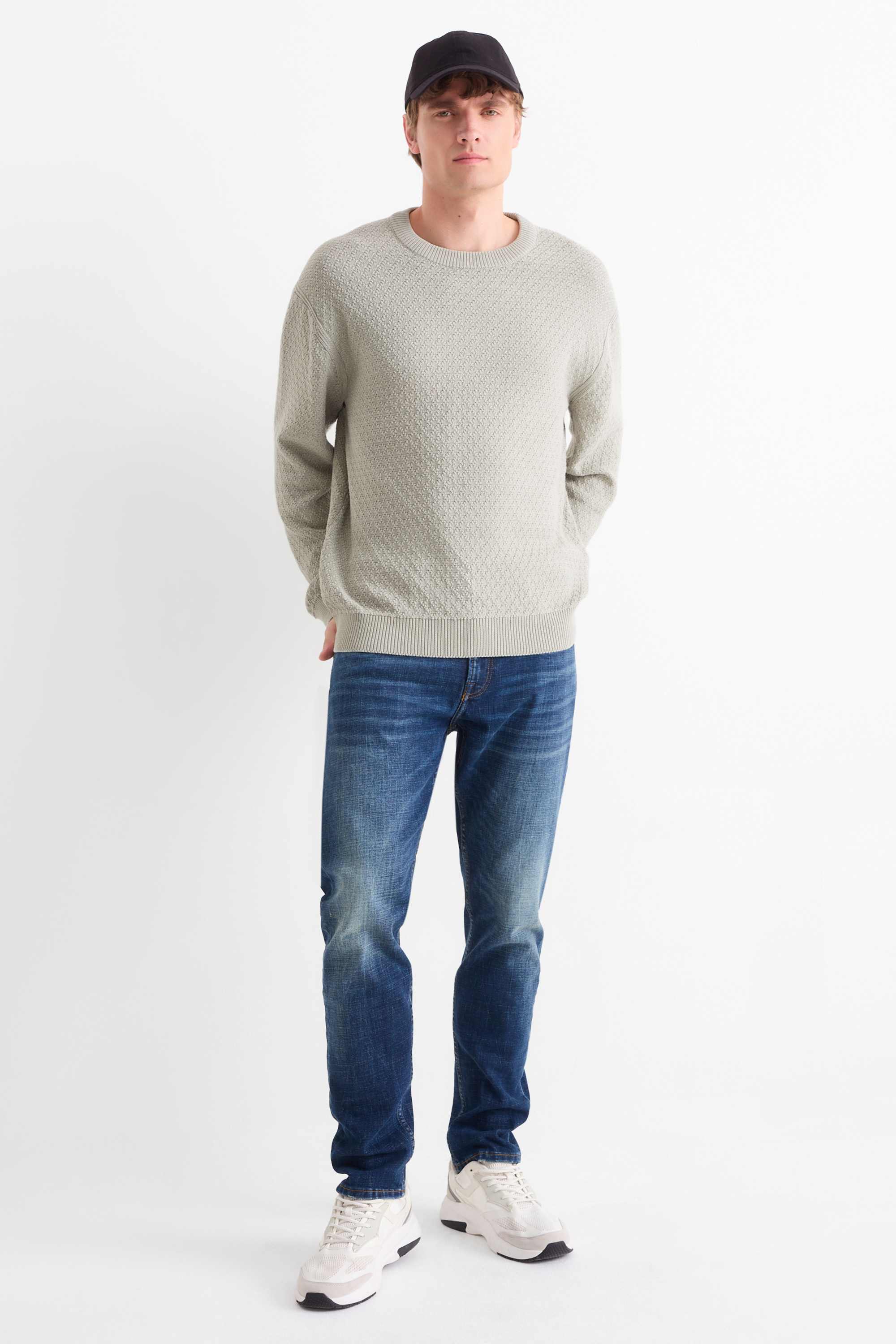 Jumper - textured light gray