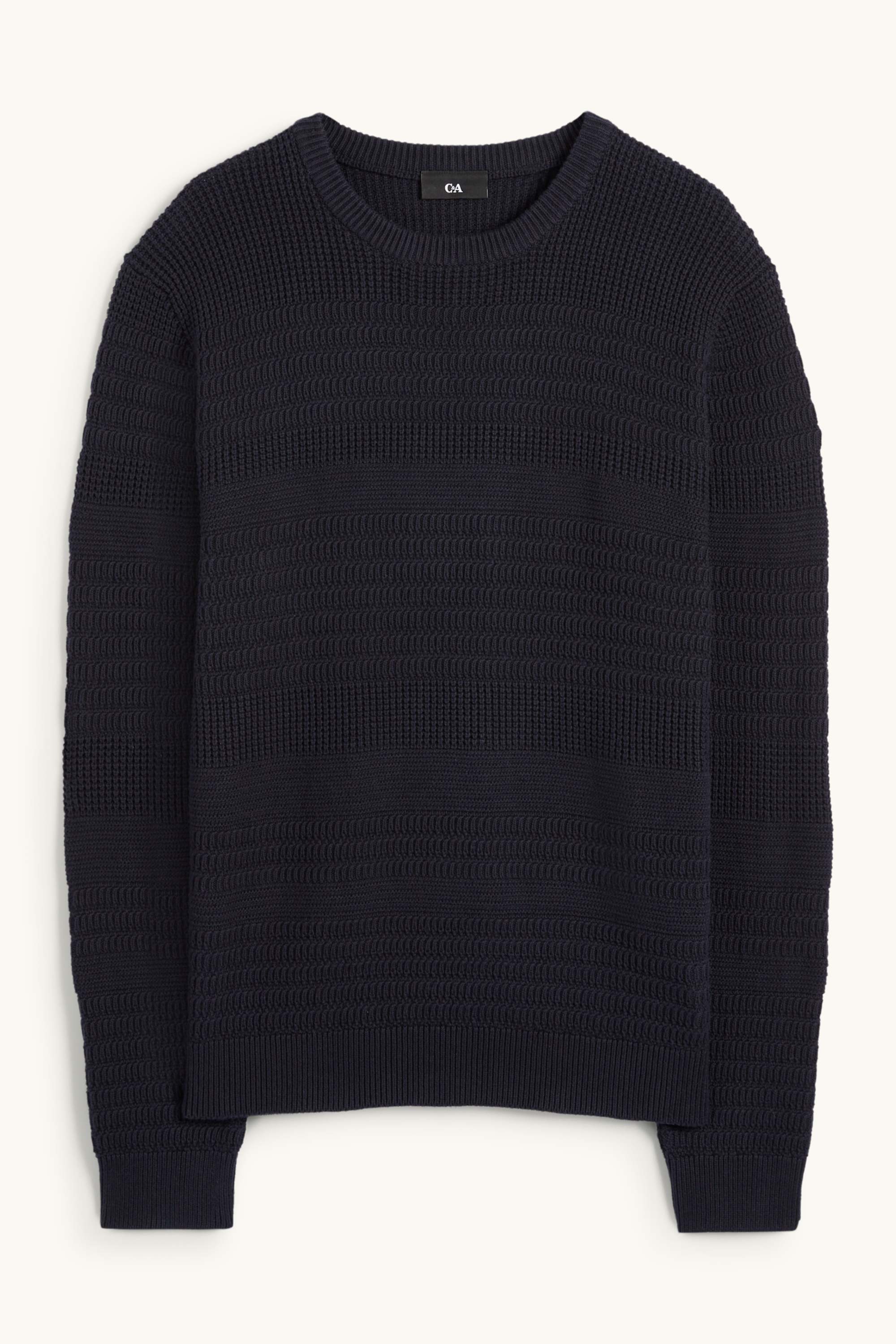 Jumper - textured dark blue