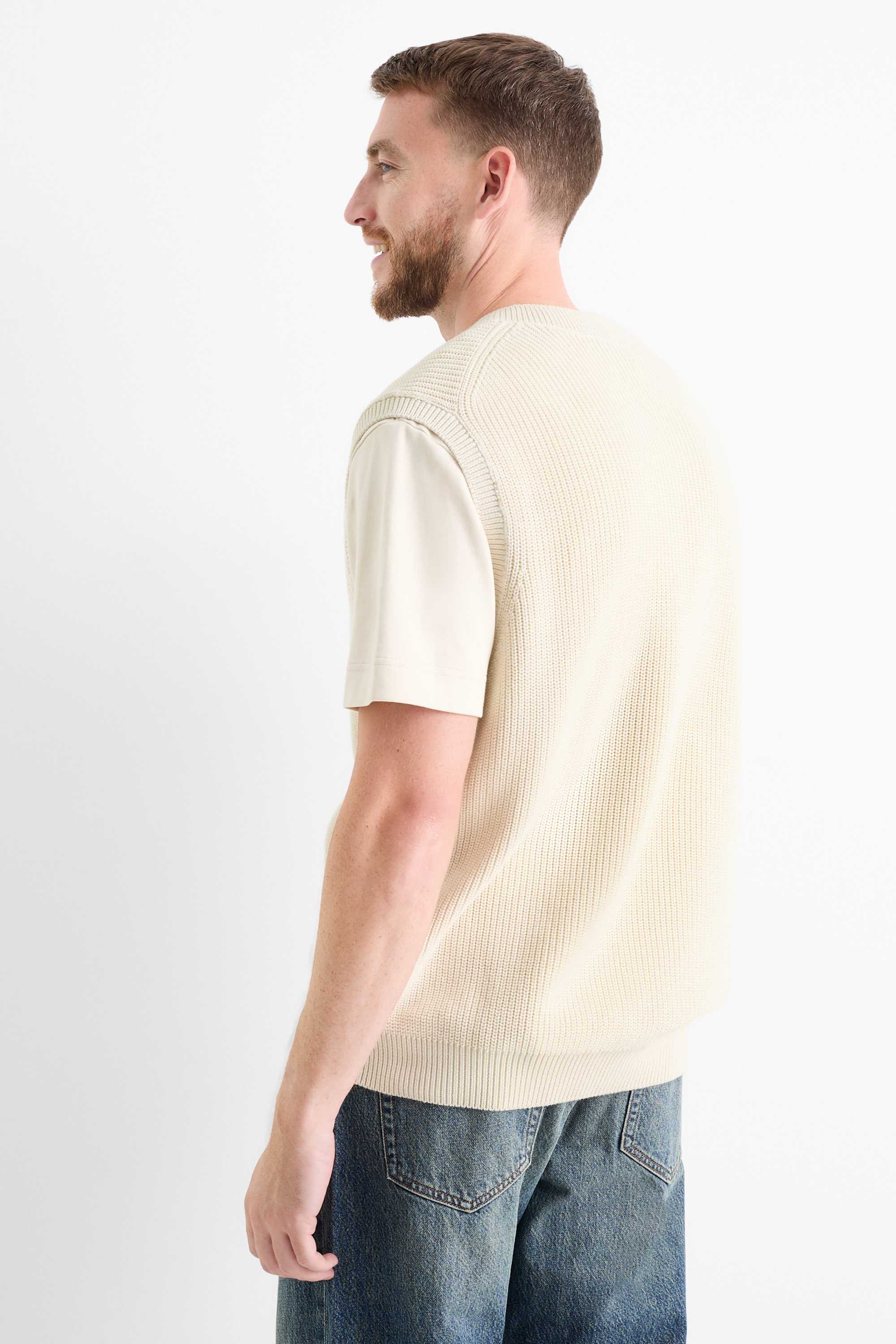 Slipover - ribbed light beige