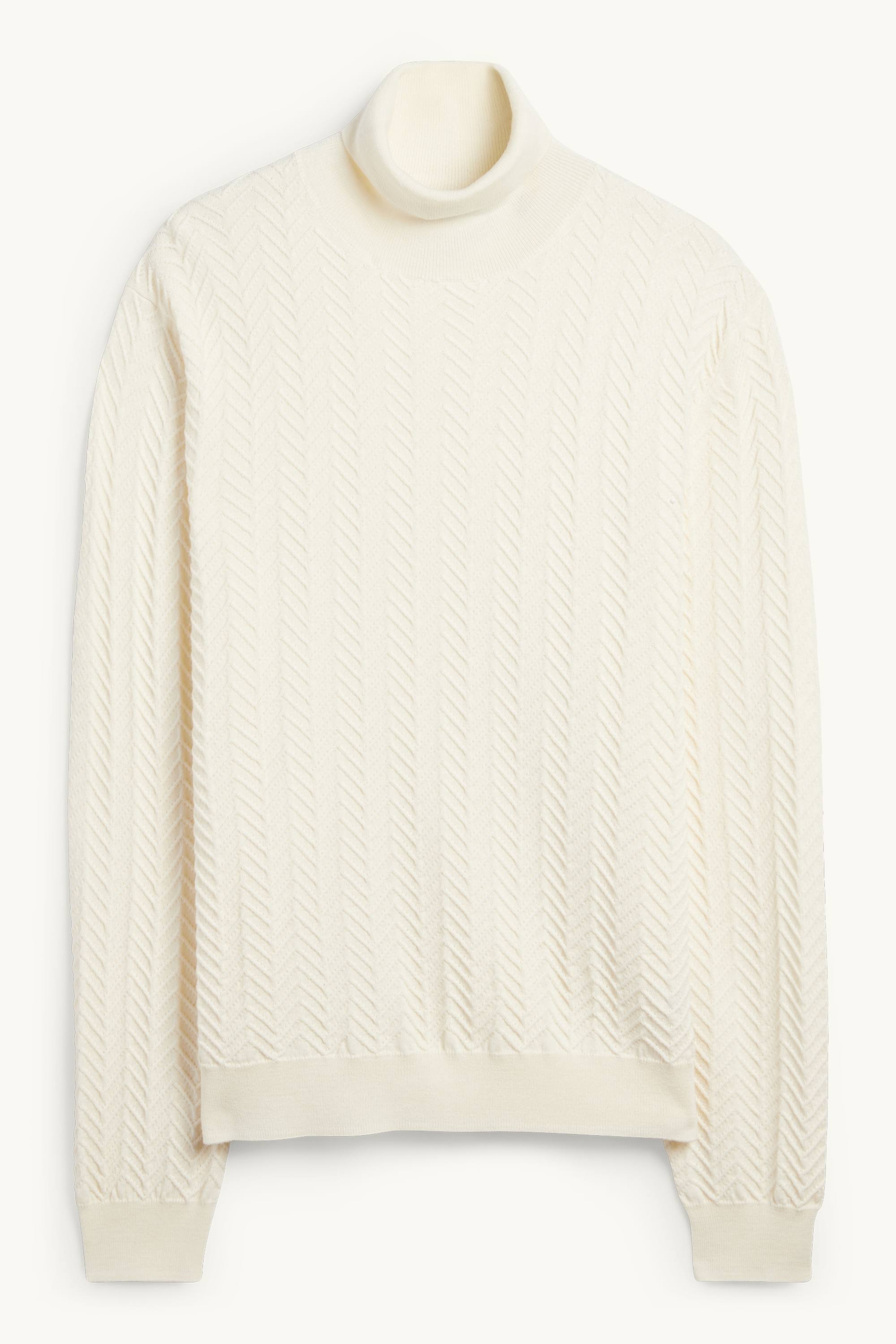 Turtleneck jumper - textured cremewhite