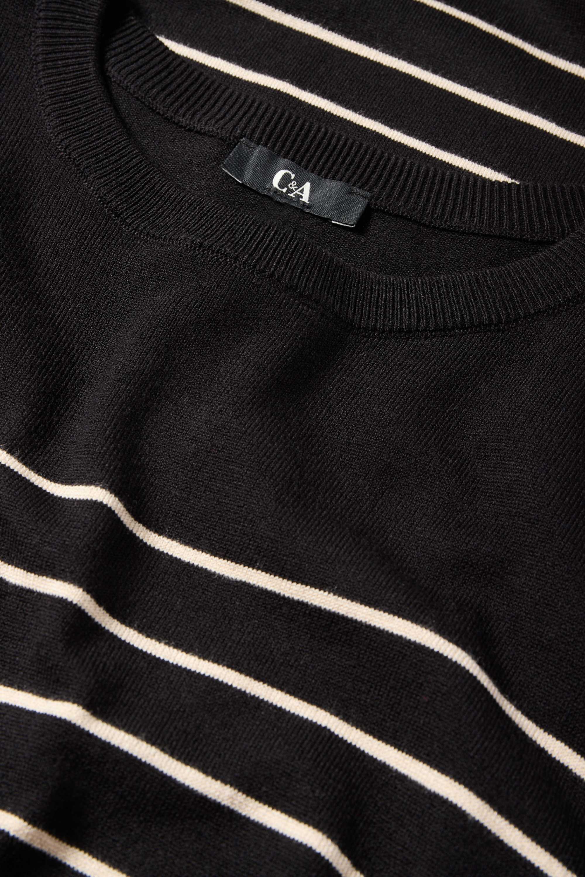 Knitted dress - striped black