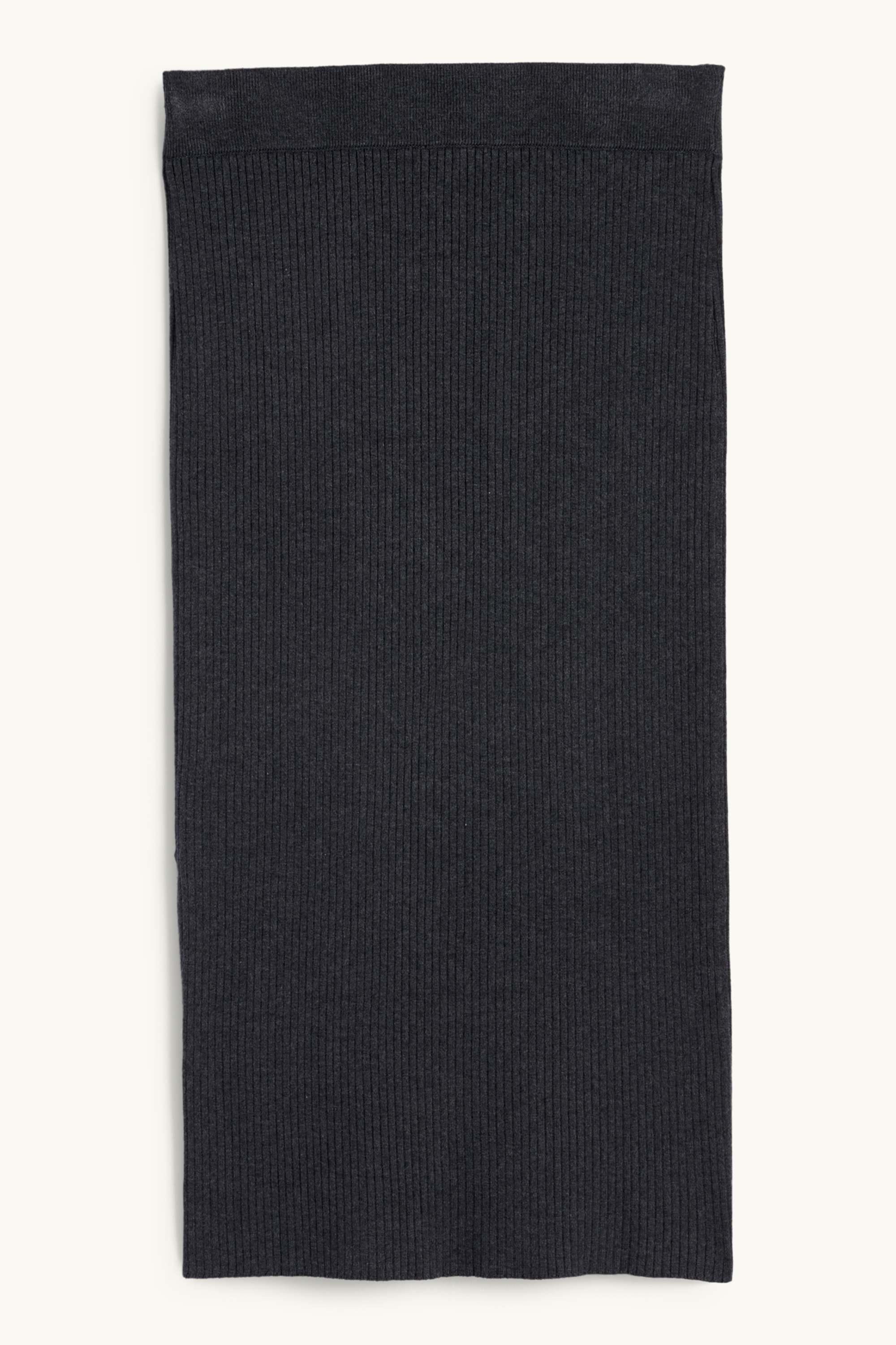 Knitted skirt - ribbed dark gray
