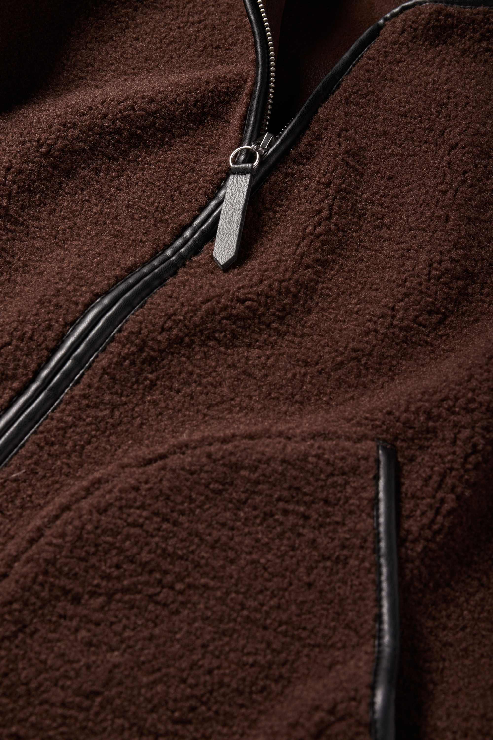 Teddy fur jacket dark brown