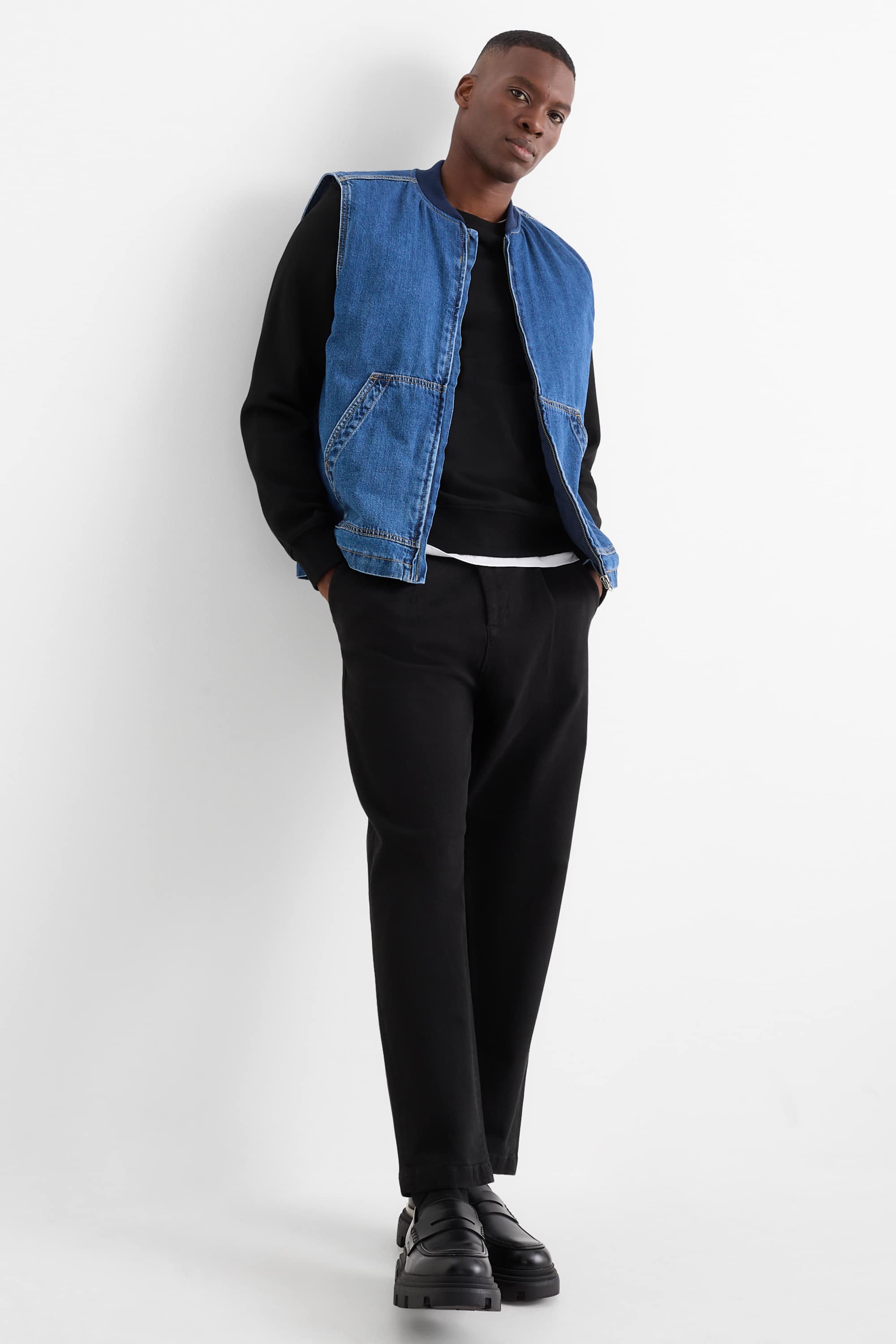 Denim waistcoat - lined blue denim