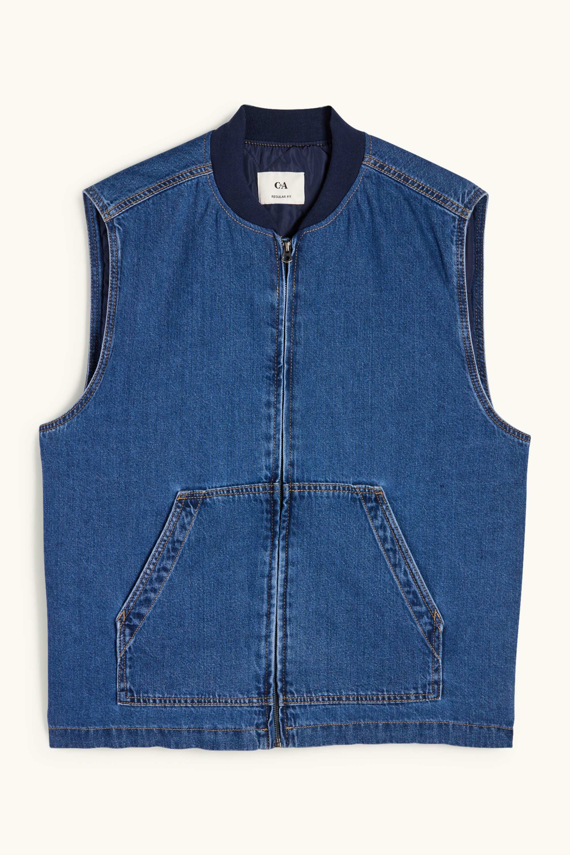 Denim waistcoat - lined blue denim