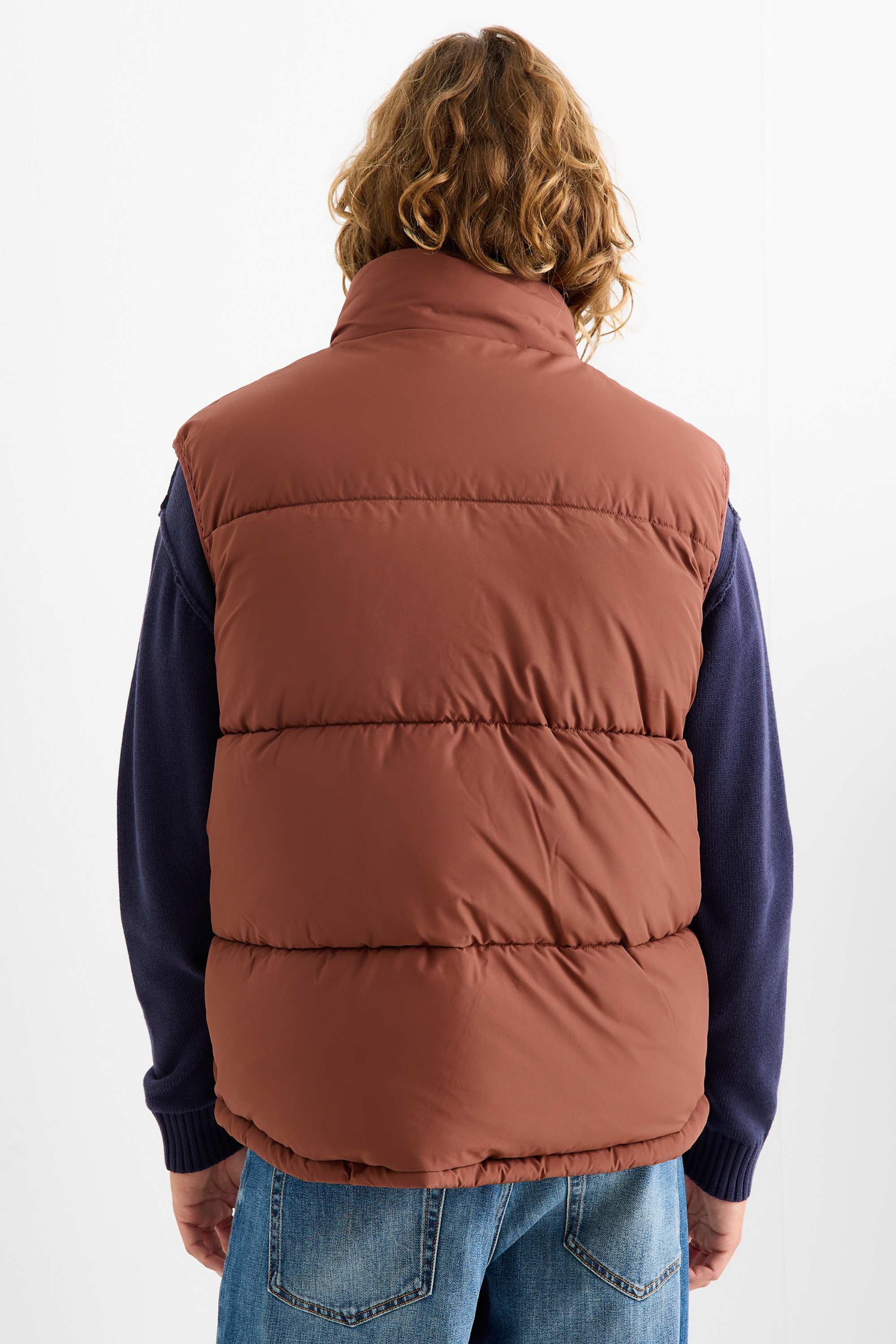 Quilted gilet brown
