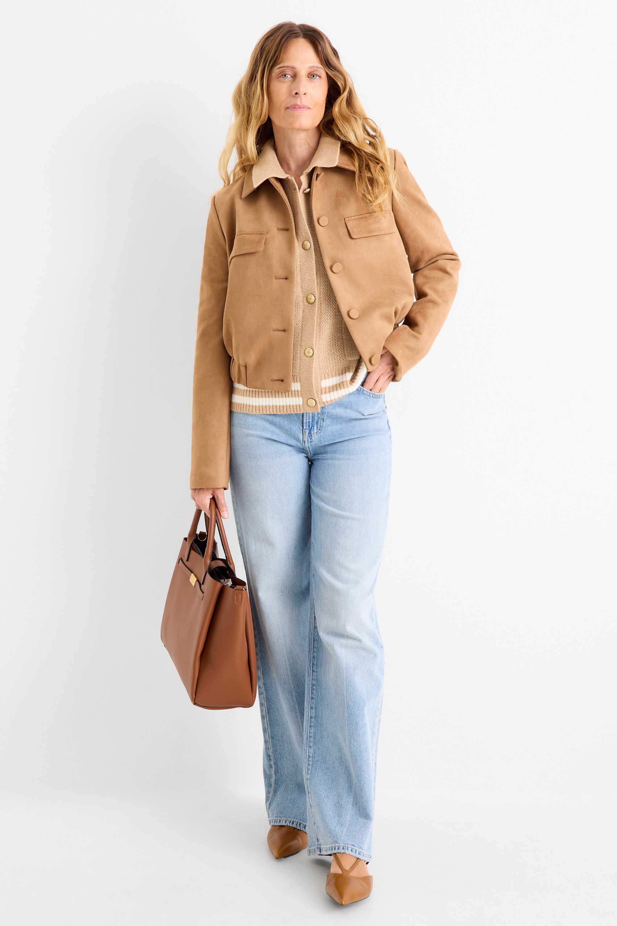 Cardigan - textured beige