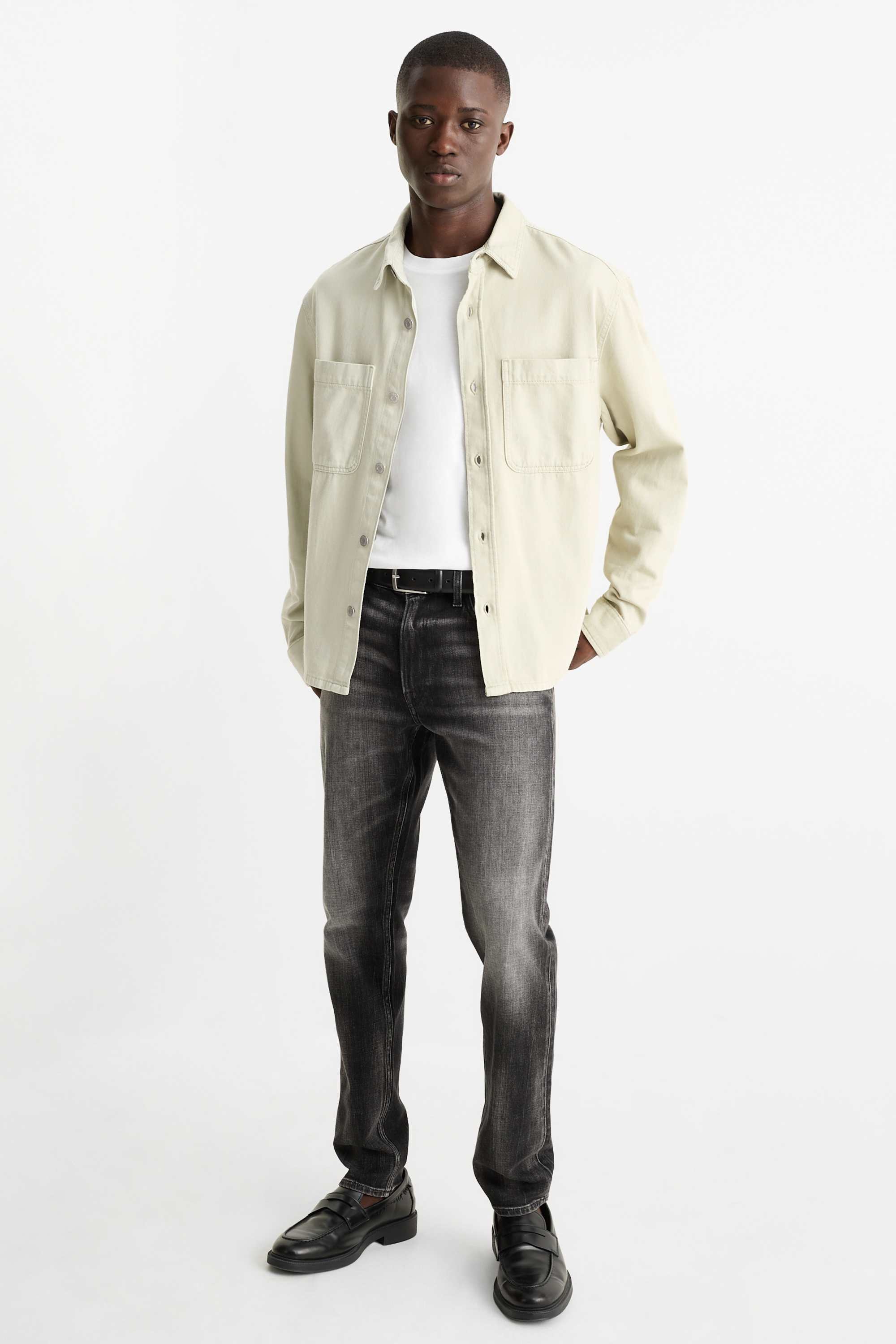 Denim shirt - regular fit - kent collar mint green