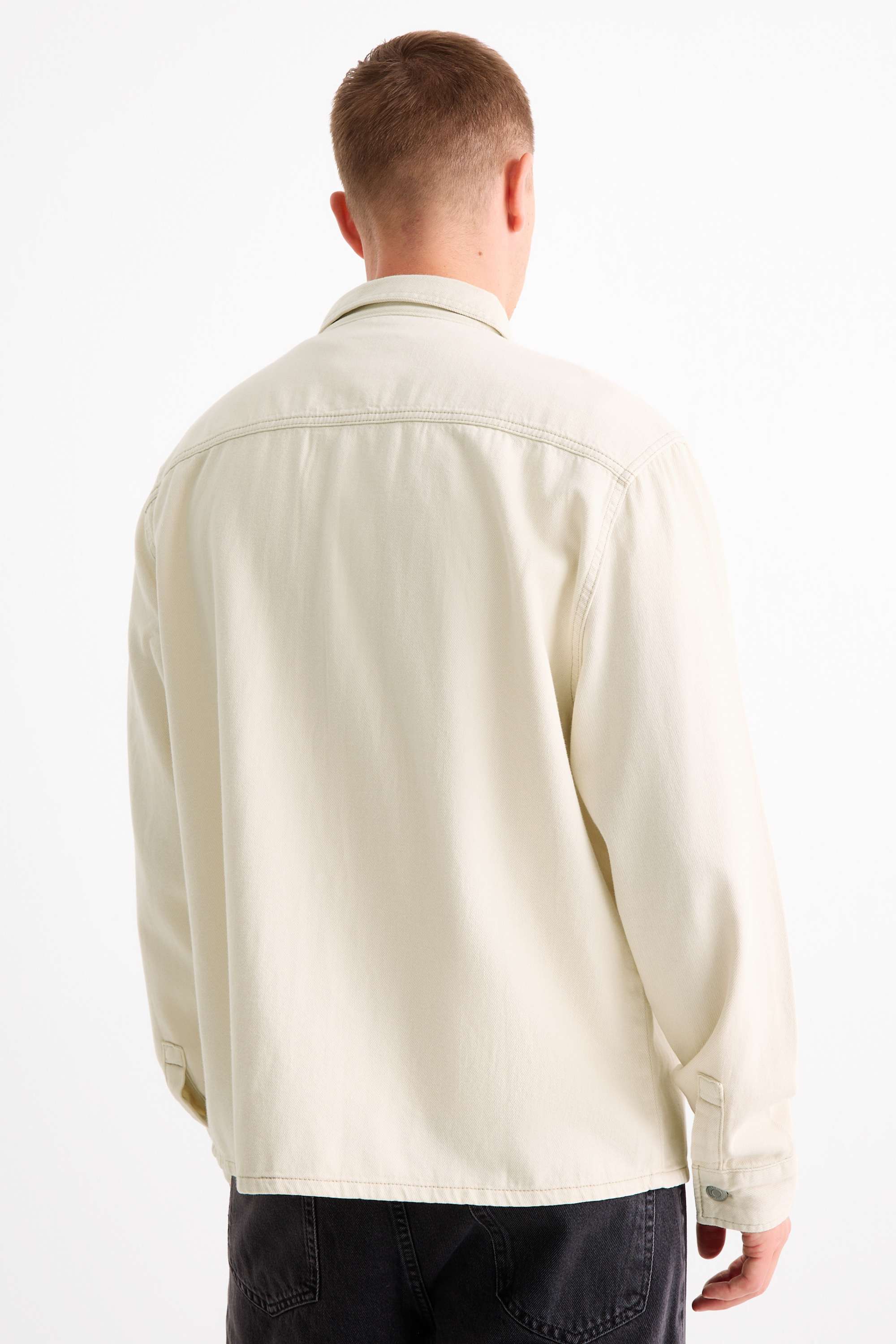 Denim shirt - regular fit - kent collar cremewhite