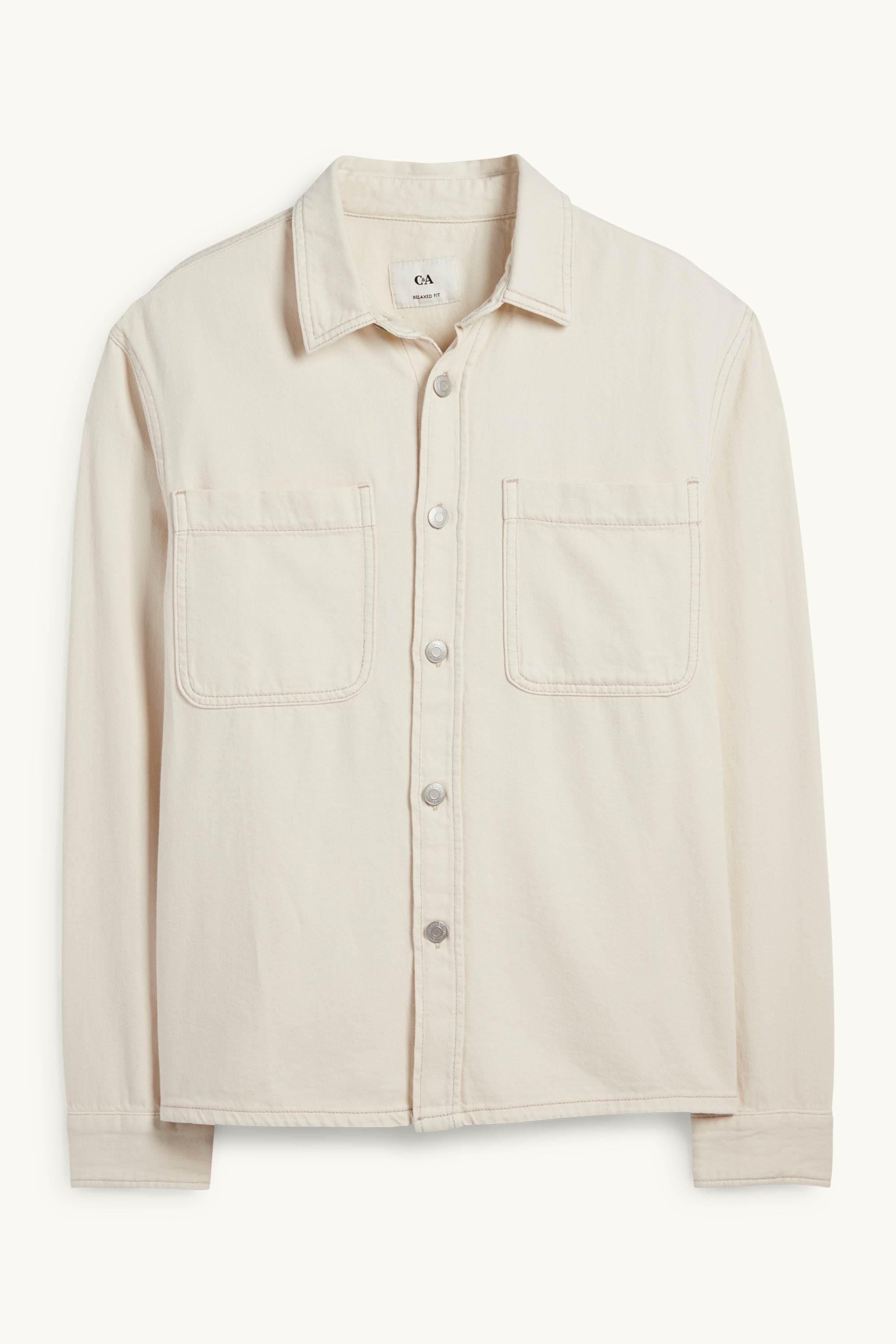 Denim shirt - regular fit - kent collar cremewhite