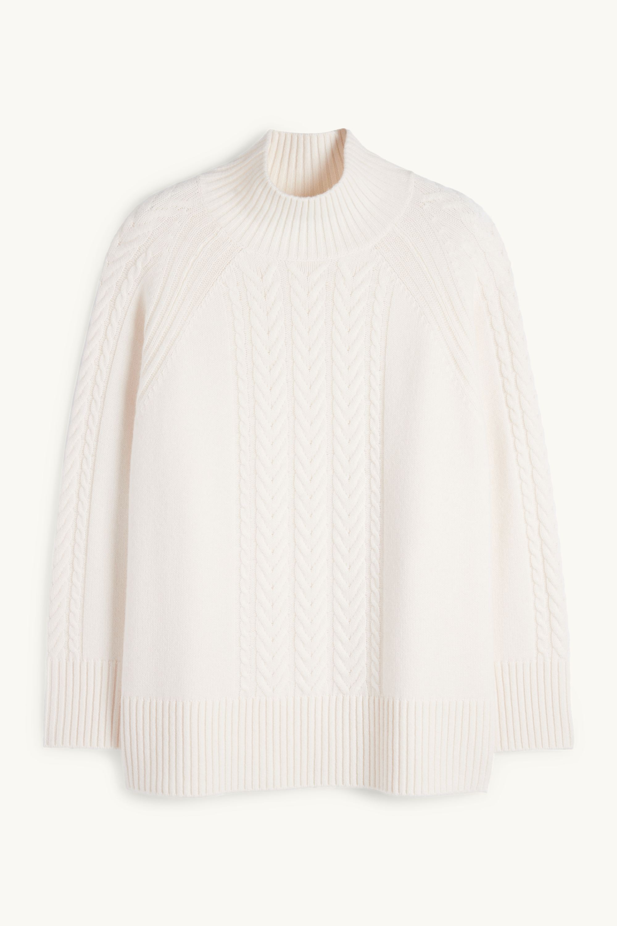 Polo neck jumper with cashmere - wool blend white