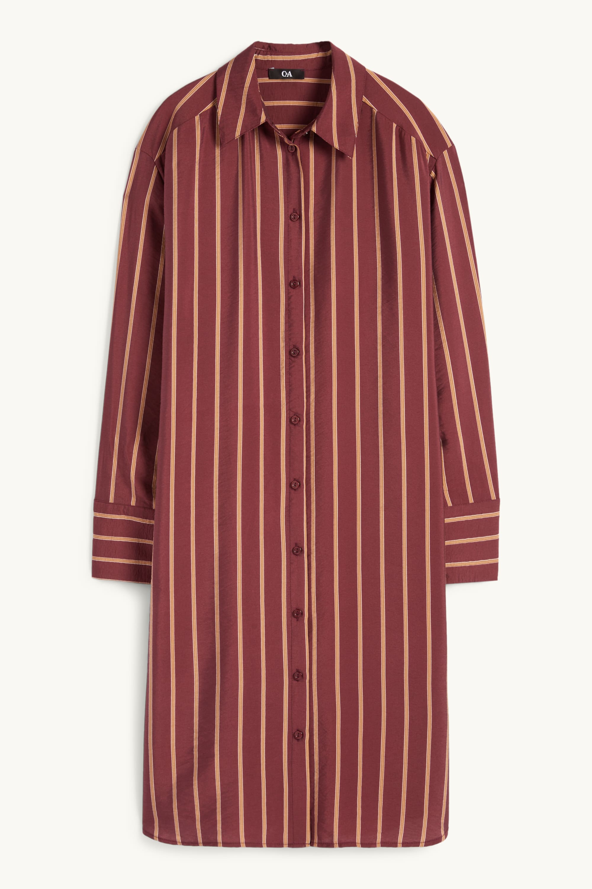 Shirt dress - striped dark red