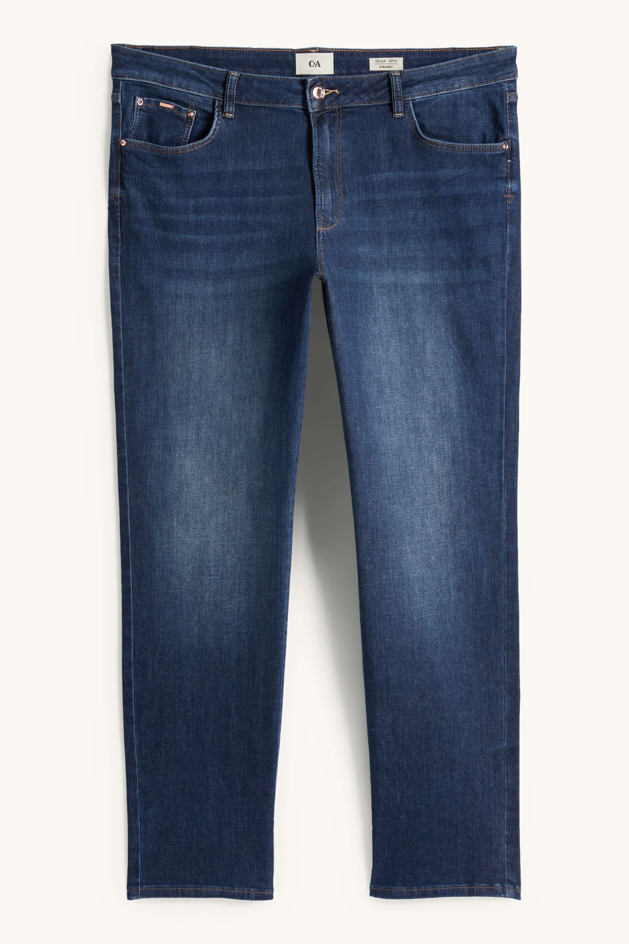 Straight jeans - mid-rise waist - LYCRA® denim-dark blue