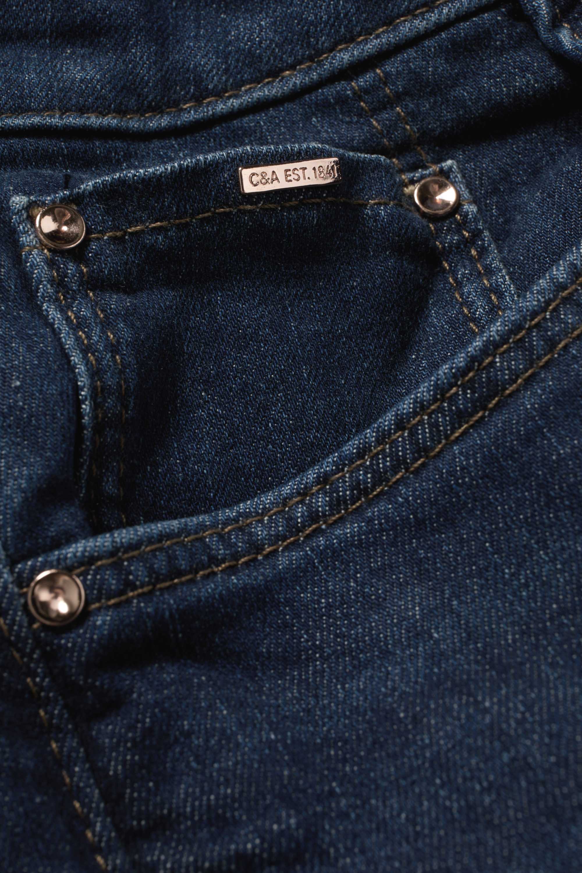 Straight jeans - mid-rise waist - LYCRA® denim-dark blue