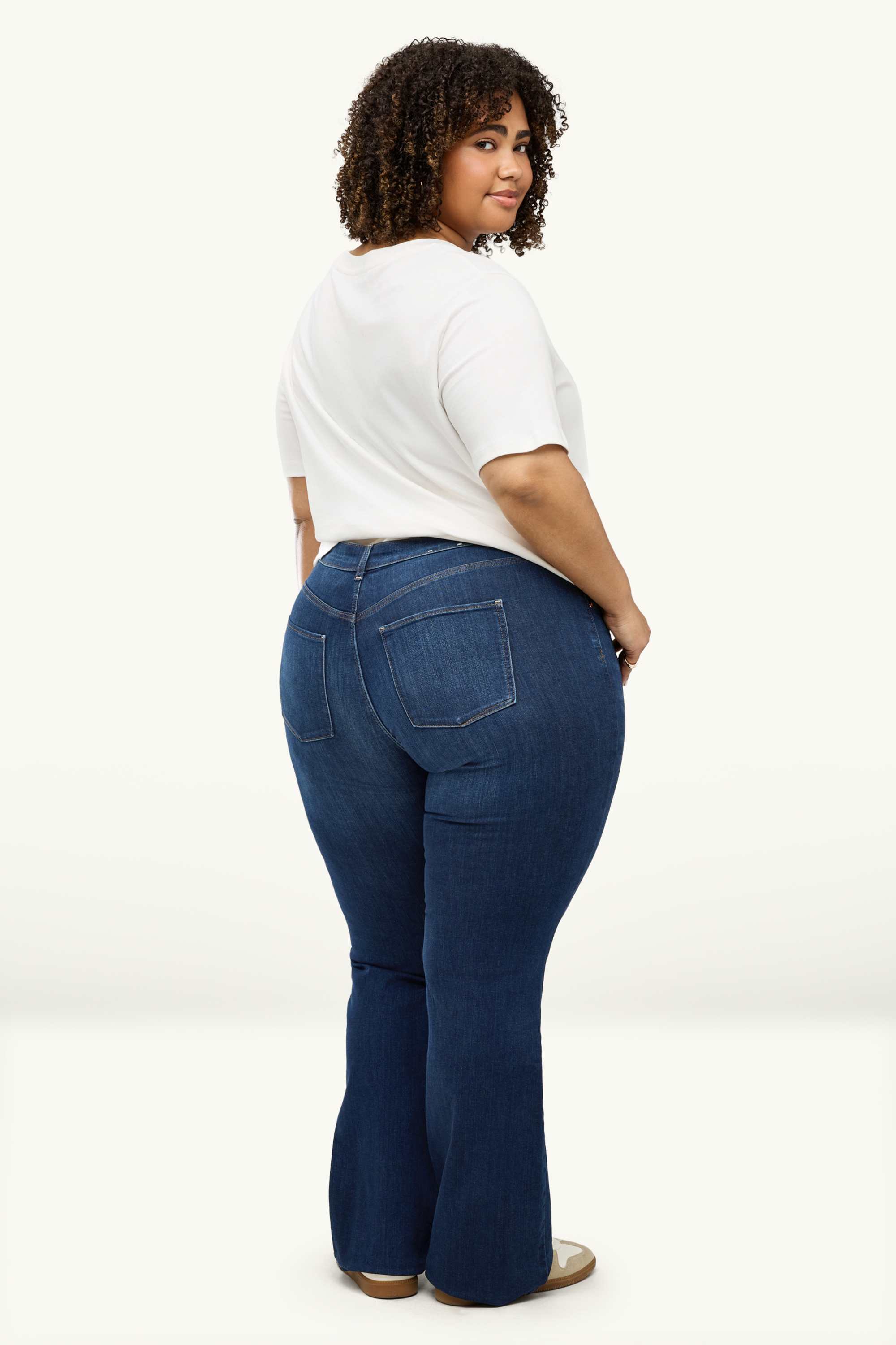 Bootcut jeans - mid-rise waist dark blue