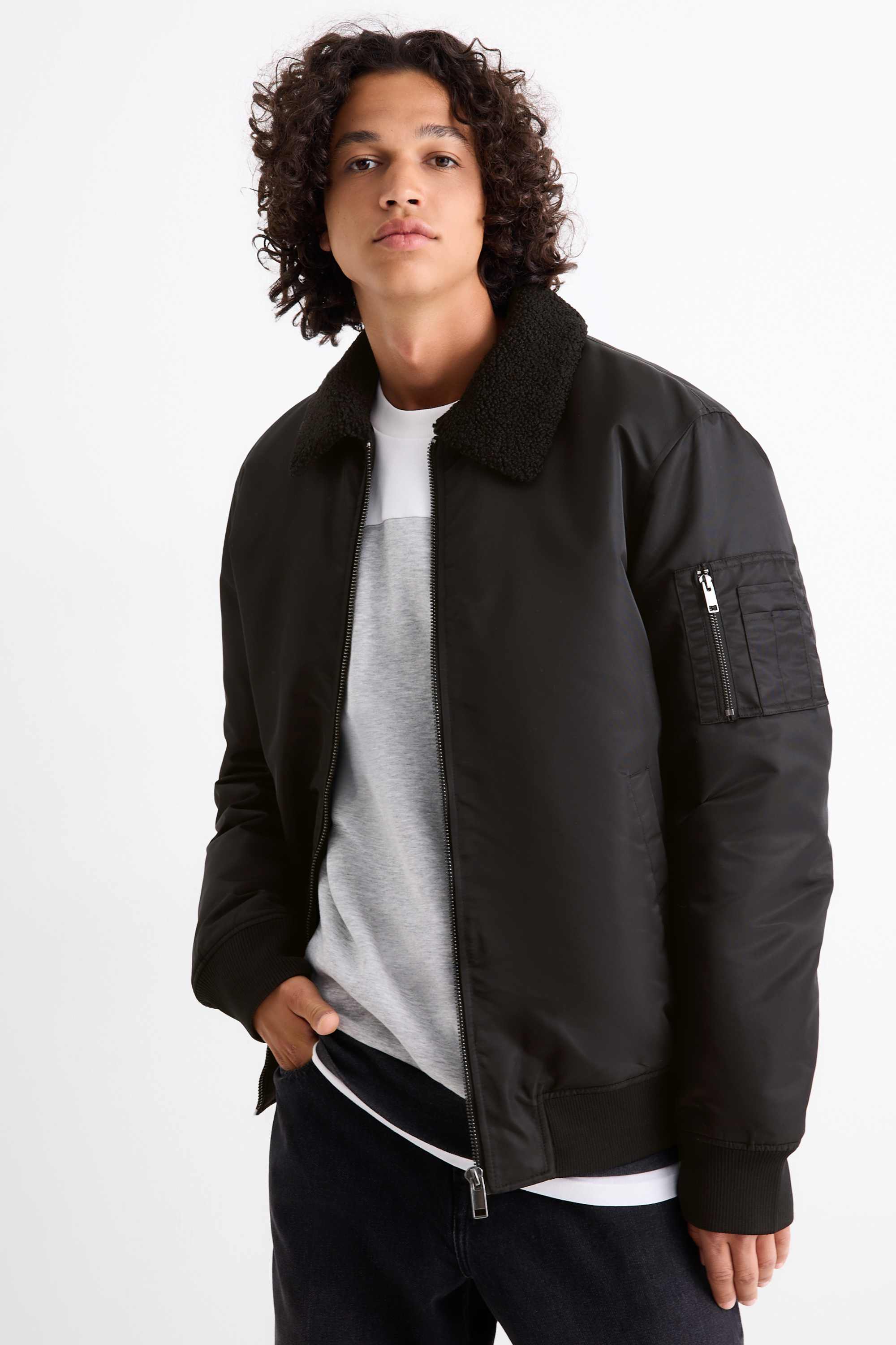 Bomber jacket - lined black