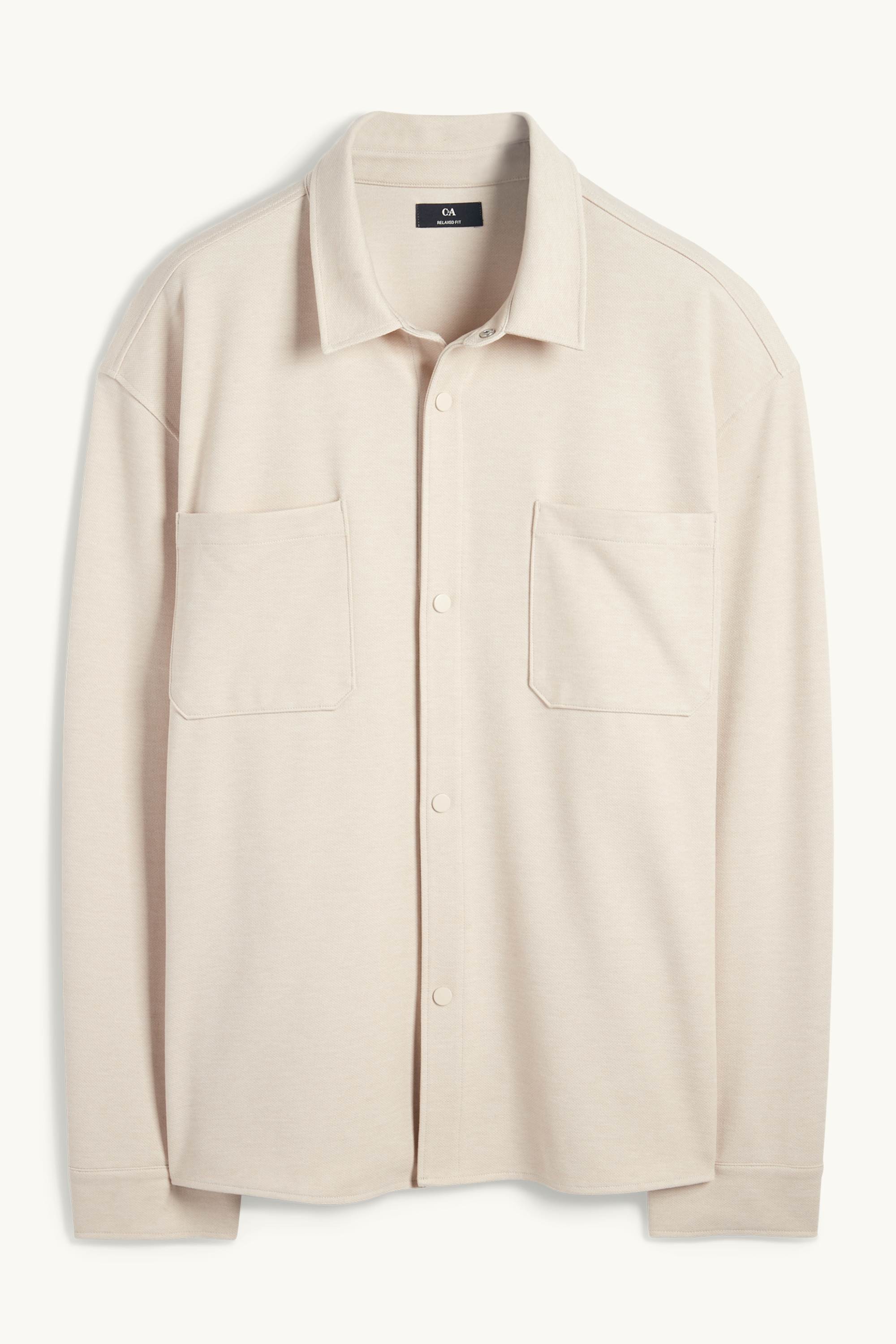 Shirt - regular fit - kent collar beige