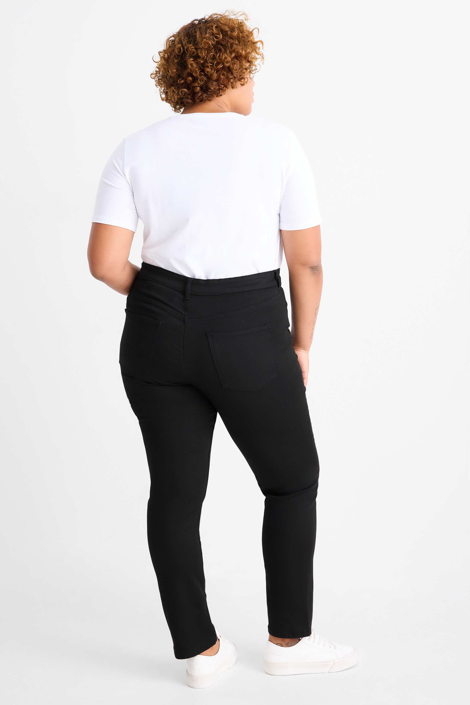 Cloth trousers - high waist - slim fit black