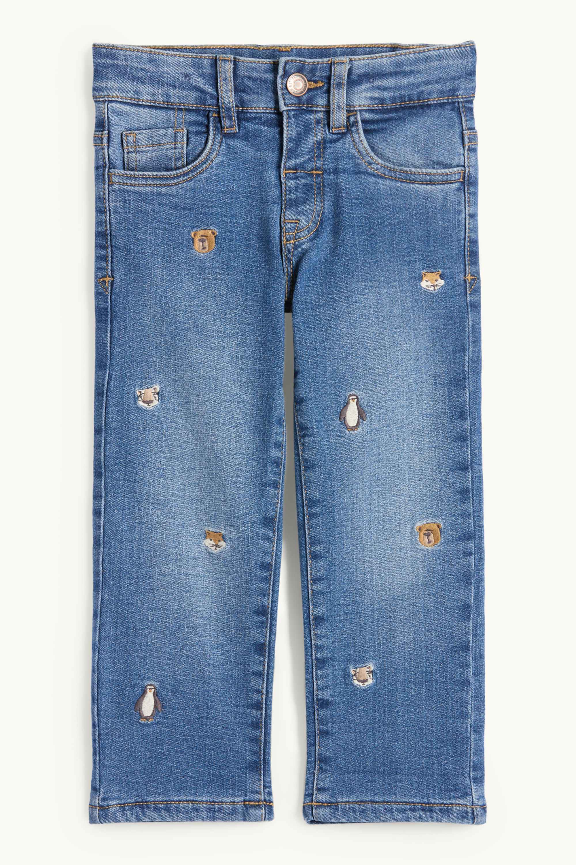 Wild animals - straight jeans - thermal jeans blue denim