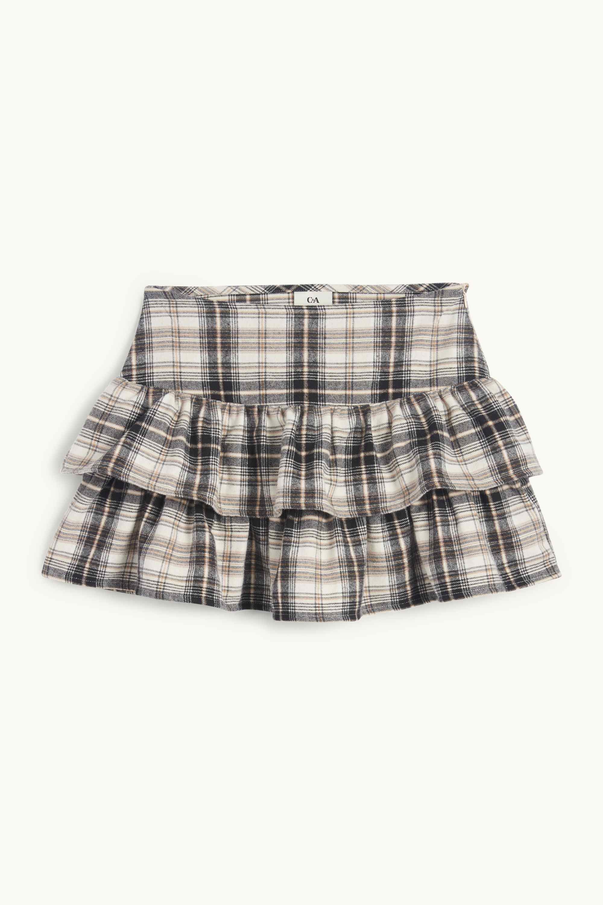 Flannel skirt - check beige