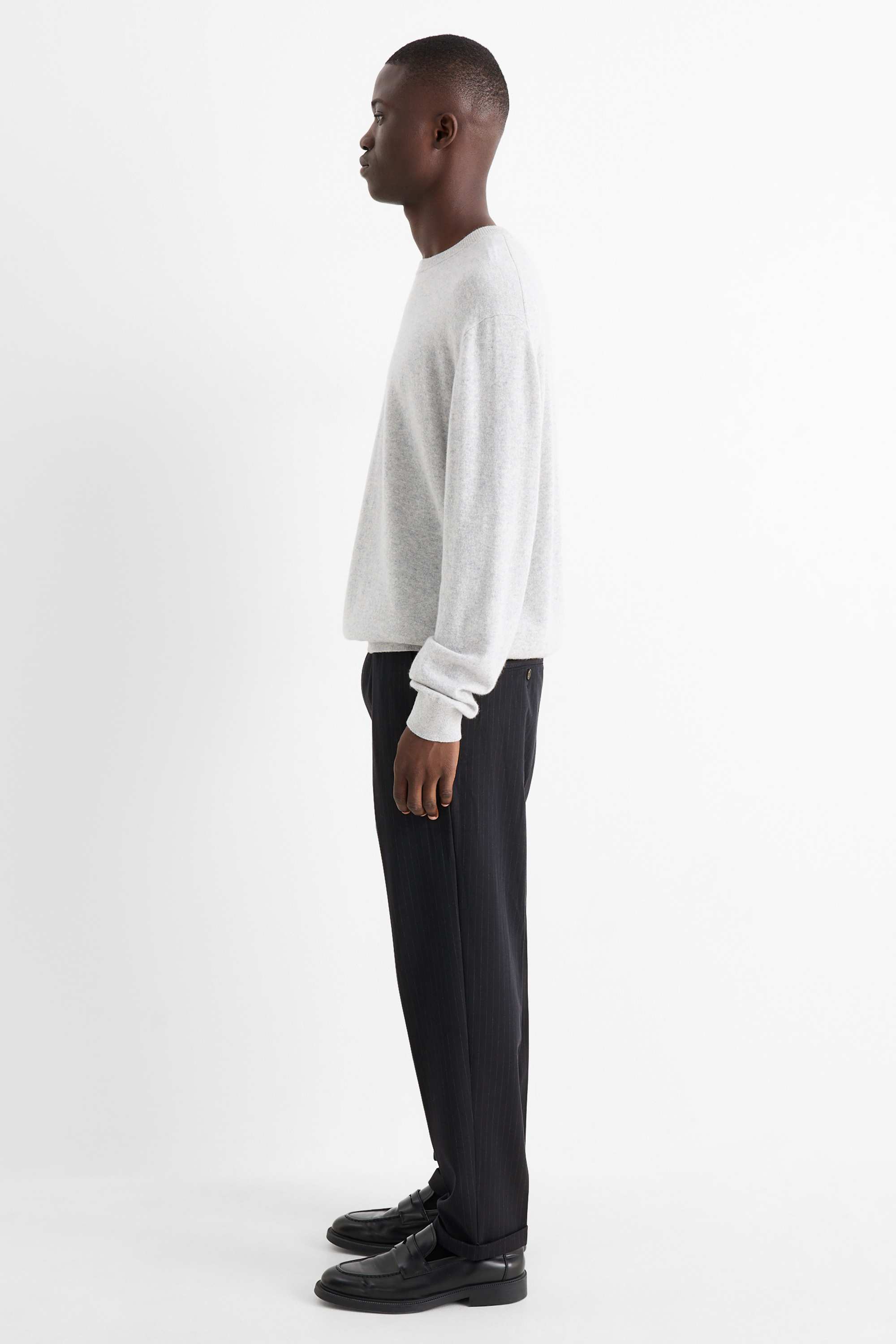 Chinos - tapered fit - pinstripes black